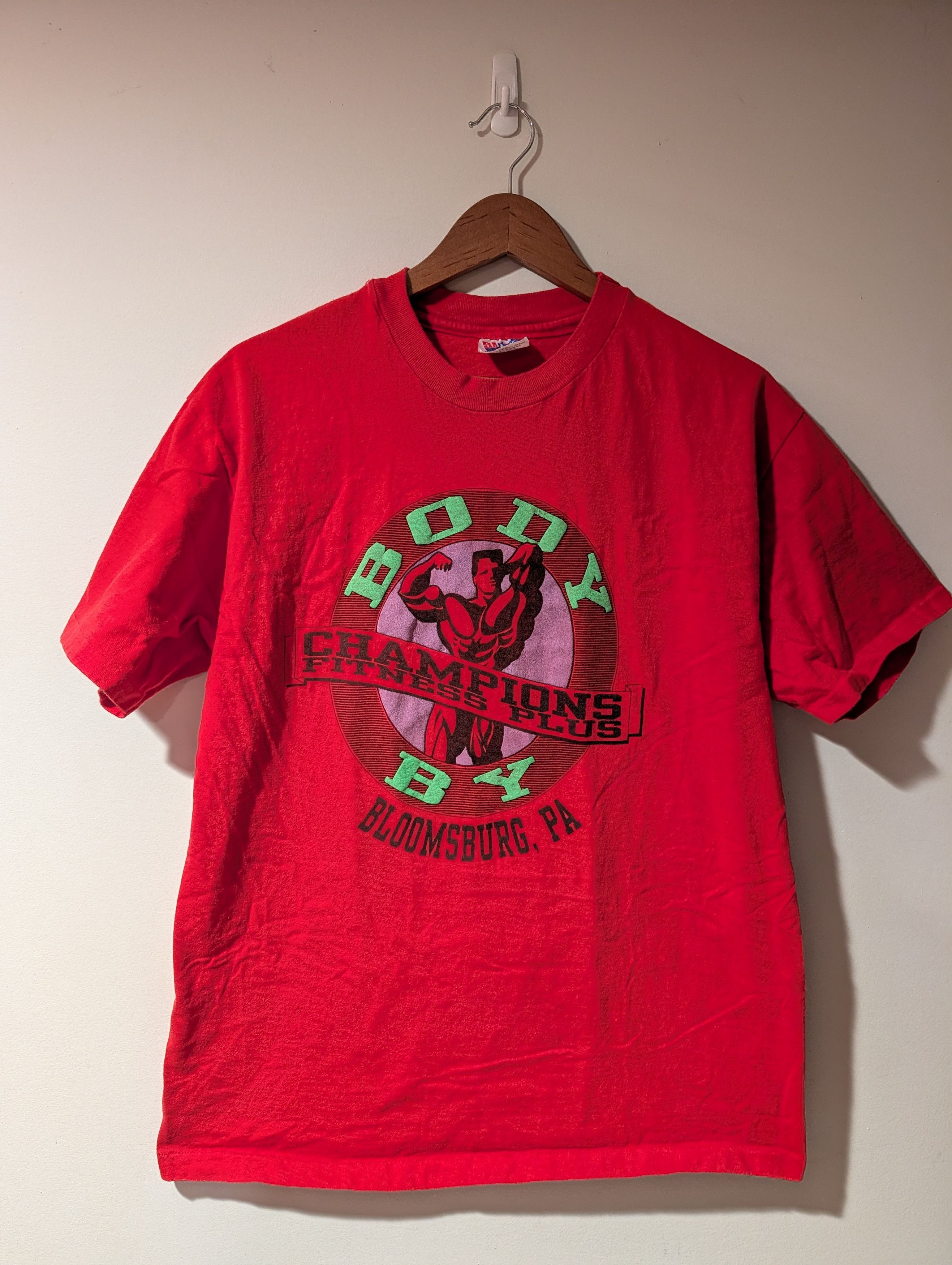 Hanes Vintage Hanes Body Champions Gym Shirt Bloomsburg Fitness Size US L / EU 52-54 / 3 - 1 Thumbnail