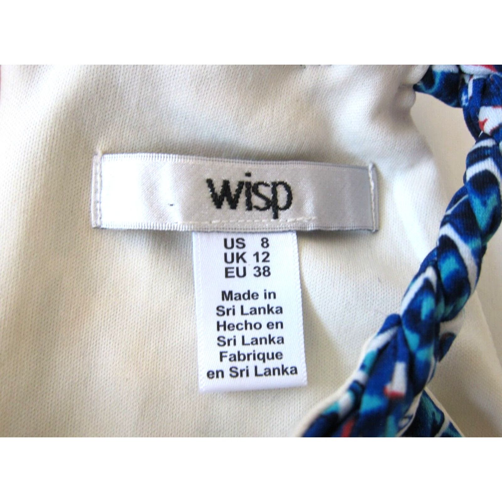 Vintage Wisp Dress 8 Sleeveless Shift A-Line Halter Tank Blue Floral High Neck N/A Size M / US 6-8 / IT 42-44 - 4 Thumbnail