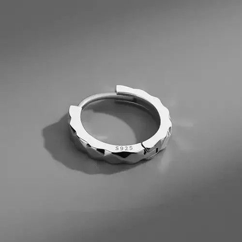 Other 925 Silver Plated Hoop Earrings for Men Women,Punk Hip Hop Size ONE SIZE - 6 Thumbnail