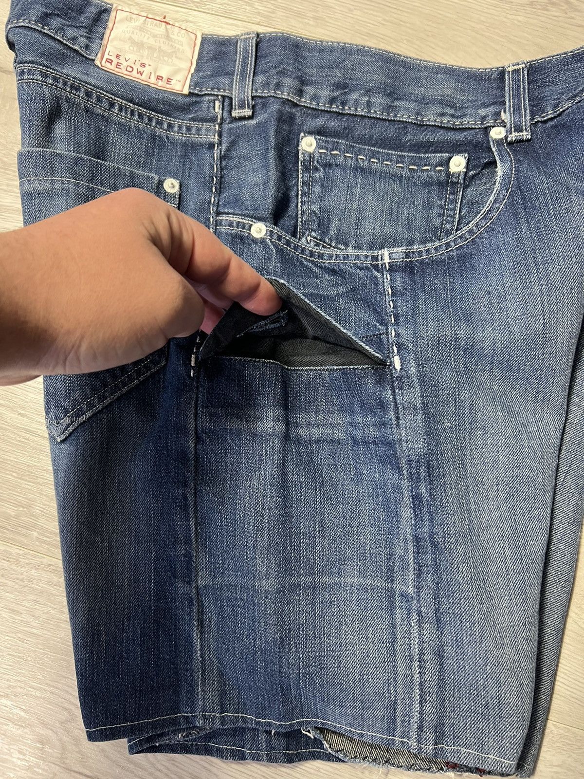 Levi's × Levi's Vintage Clothing × Vintage Vintage Rare Levis Redwire Denim Jeans Shorts Size US 32 / EU 48 - 14 Thumbnail