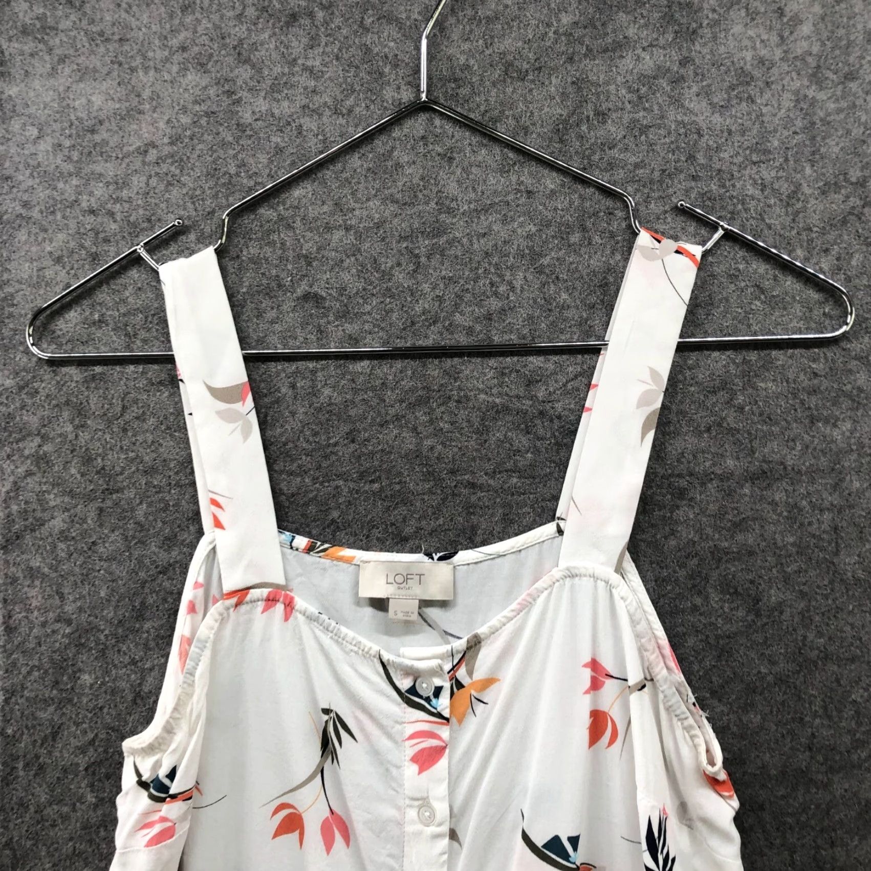 Loft VINTAGE Loft Women's S Floral Button Front Tie Front Cami Tank Top Beachy Flowy Summer White Lady Size S / US 4 / IT 40 - 3 Thumbnail