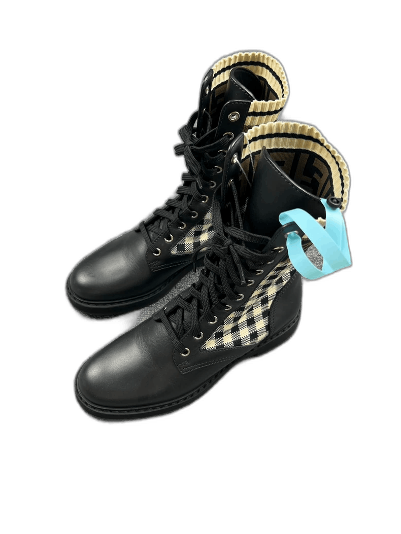 Fendi Fendi Checkered Pattern Ankle Boots Size 37 Size US 7.5 / EU 40-41 - 1 Thumbnail