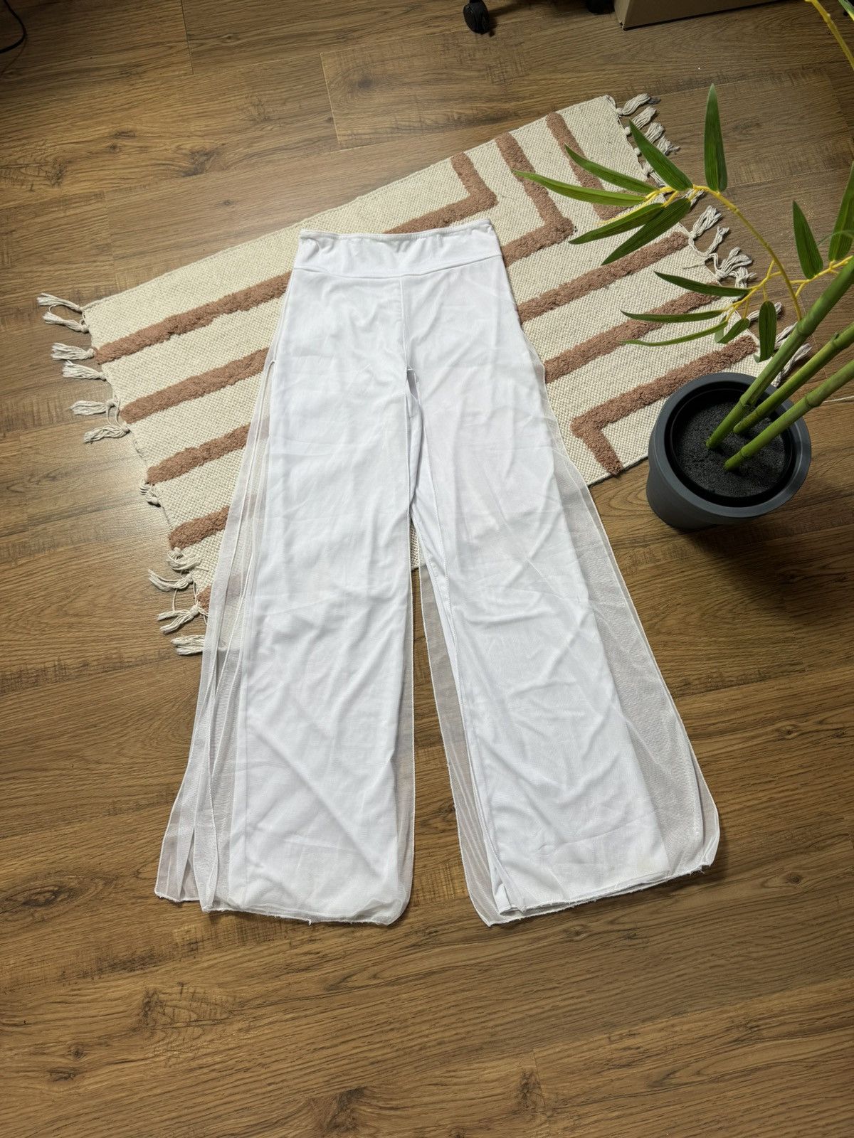 Vintage LACE RUCHES MESH FLARE PANTS Size 26" / US 2 / IT 38 - 4 Thumbnail