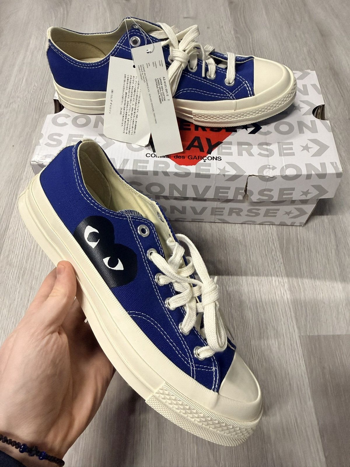Comme des Garcons CDG Converse Low Shoe Blue Size US 7 / EU 40 - 1 Thumbnail