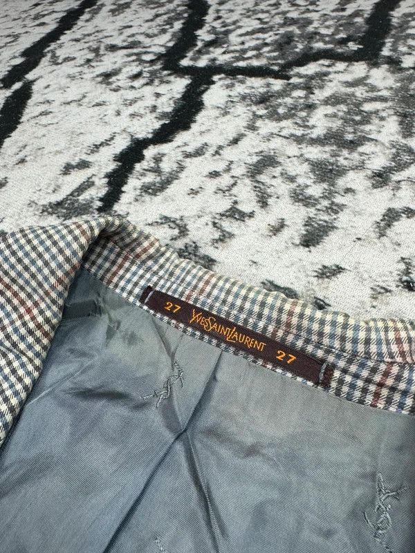 Yves Saint Laurent Vintage Yves Saint Laurent gray YSL L checkered jacket Size US L / EU 52-54 / 3 - 4 Thumbnail