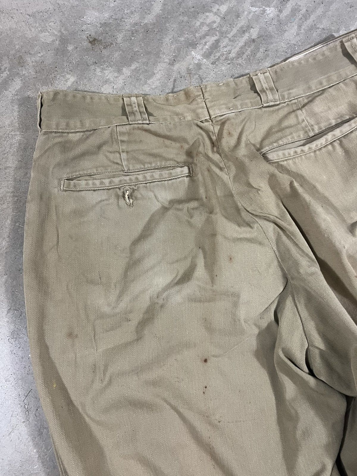 Vintage Vintage 50s Cotton Khaki Pants Faded Distressed 29x28 Size US 29 - 4 Thumbnail