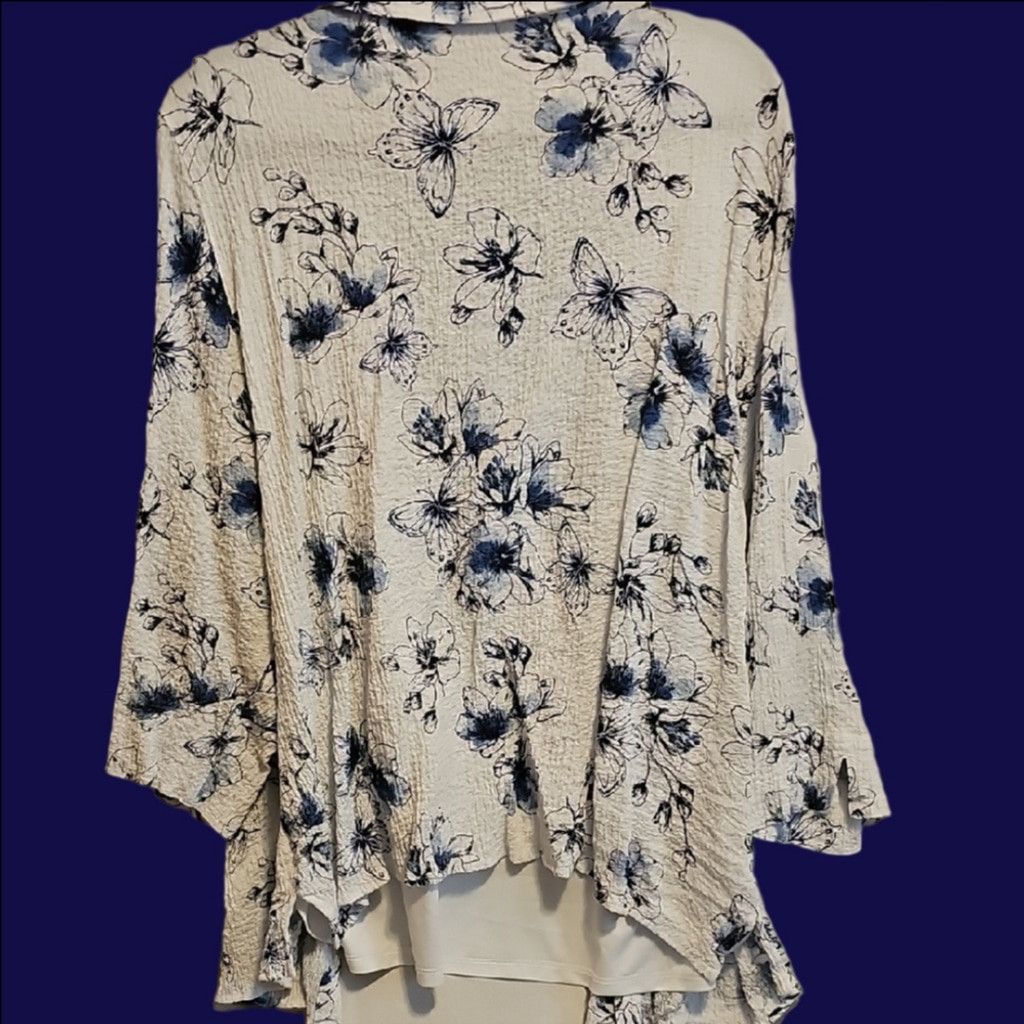 Other Alfred Dunner Black and White Textured Top Size 3XL / US 20-22 - 3 Thumbnail