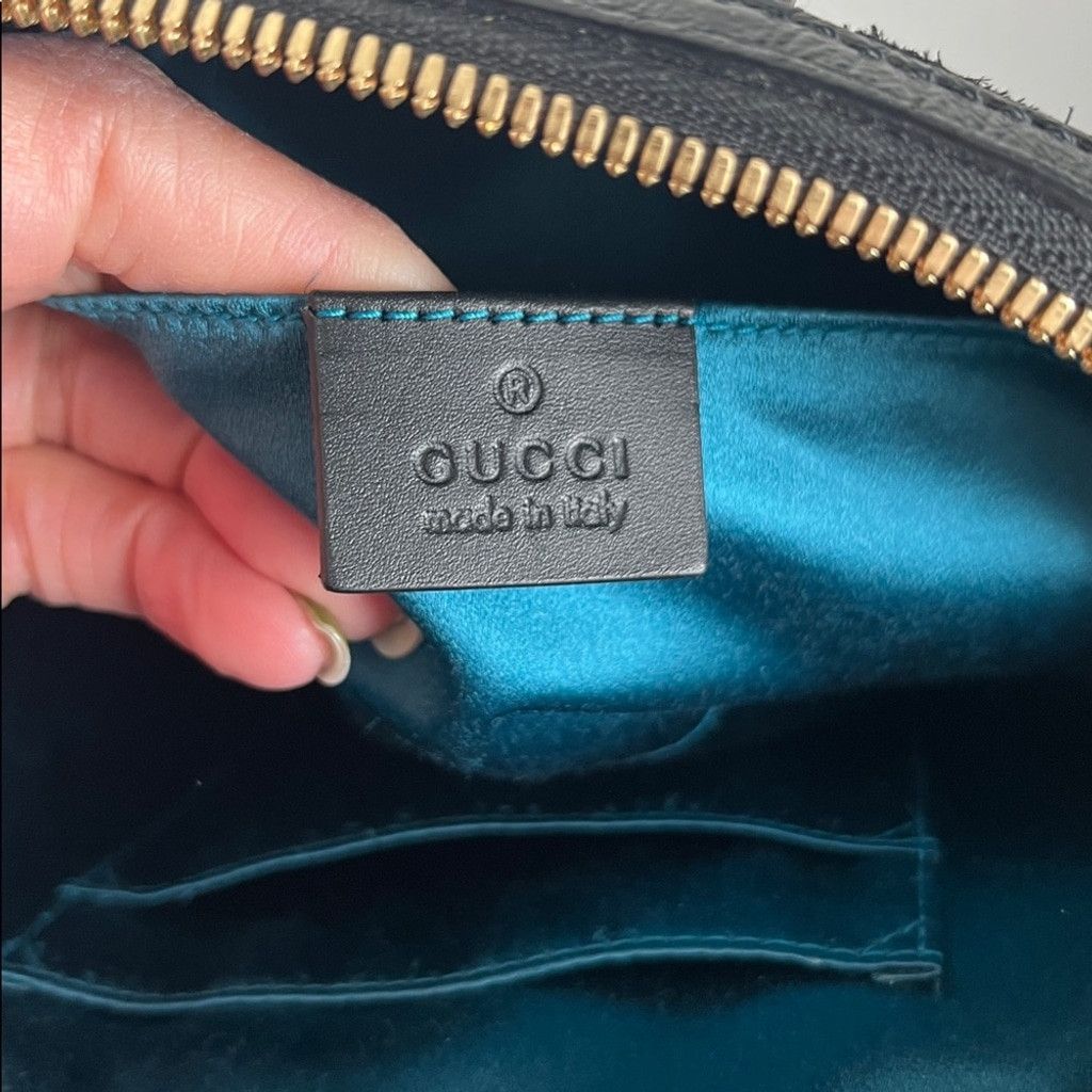 Gucci Gucci Ophidia Black Leather Suede Shoulder Bag Size ONE SIZE - 6 Thumbnail