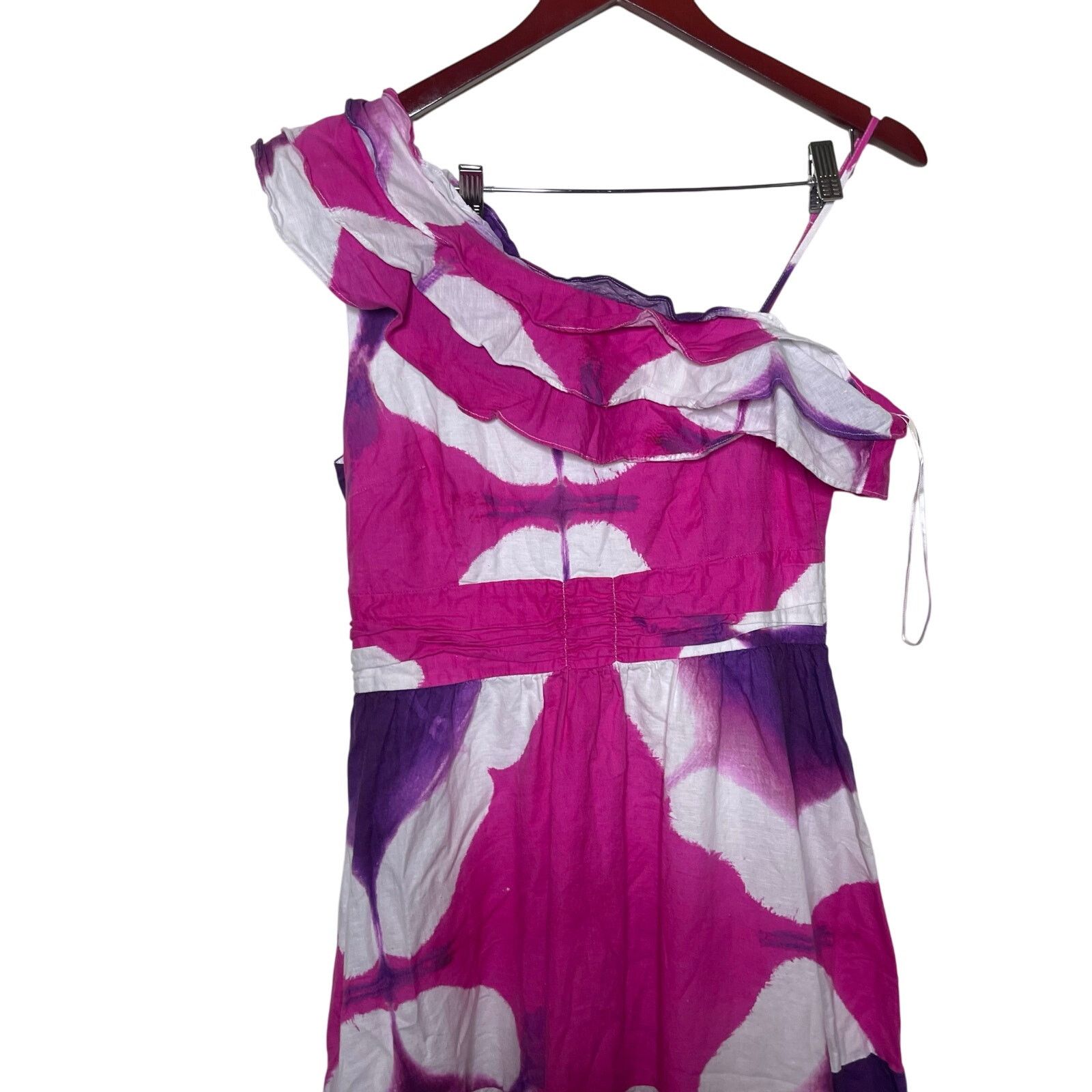 Other Busayo pink purple Tie Dye One Shoulder Dress sz 10 Size L / US 10 / IT 46 - 6 Thumbnail
