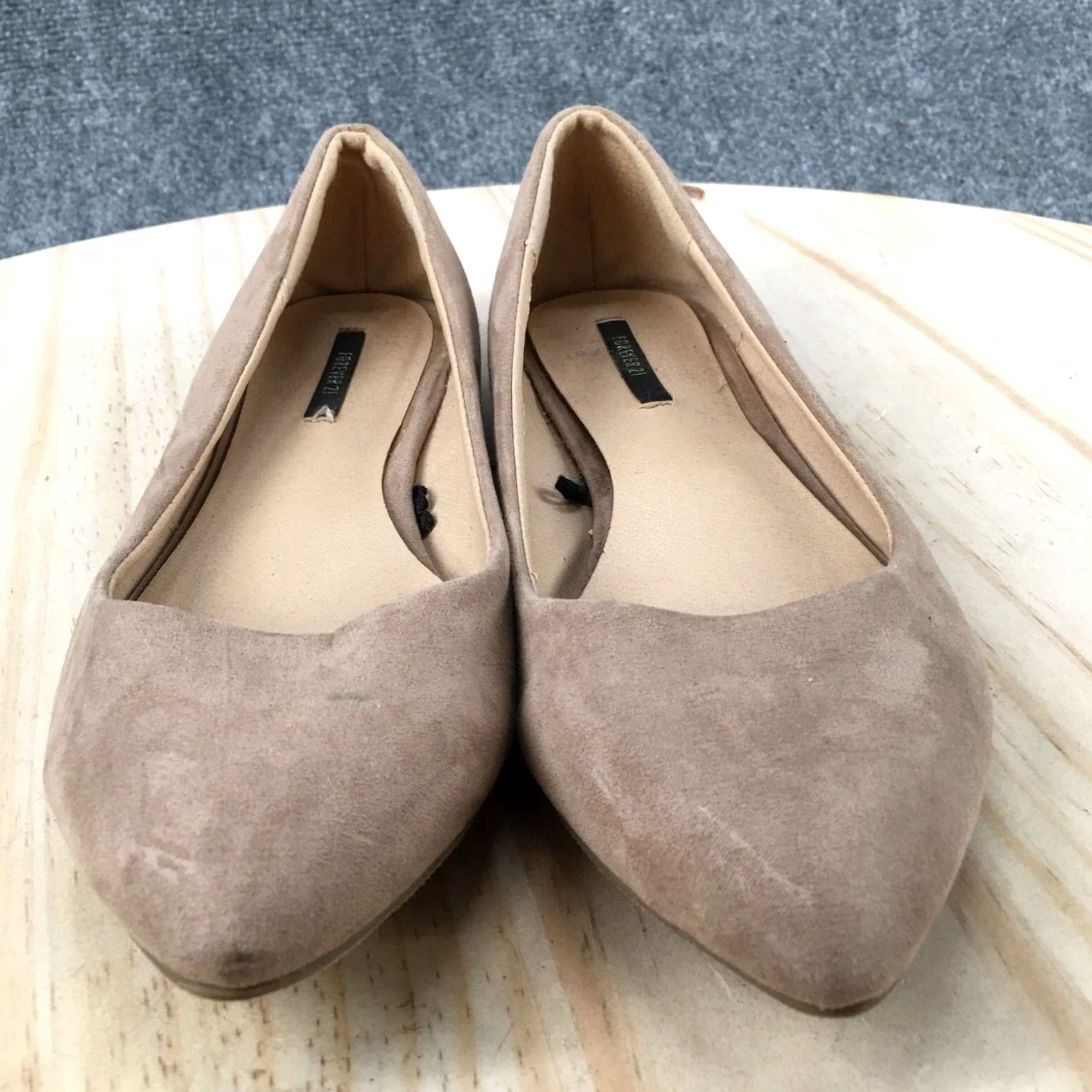 Forever 21 FOREVER 21 Ballet Flat Womens 7.5 Beige Pointed Toe Slip On Casual Comfort Suede Size US 8 / IT 38 - 5 Thumbnail