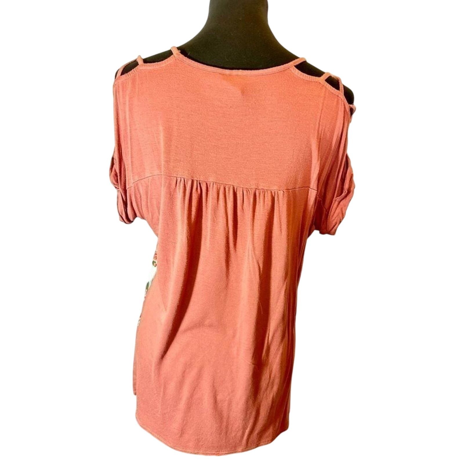 Designer Self Esteem Floral Striped Tunic with Lace Pocket Size M / US 6-8 / IT 42-44 - 4 Thumbnail