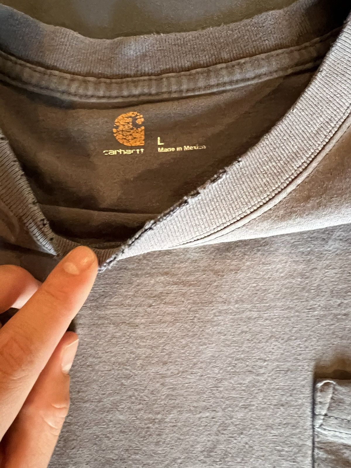 Carhartt Distressed Grey Carhartt Long-sleeve Size US L / EU 52-54 / 3 - 3 Thumbnail