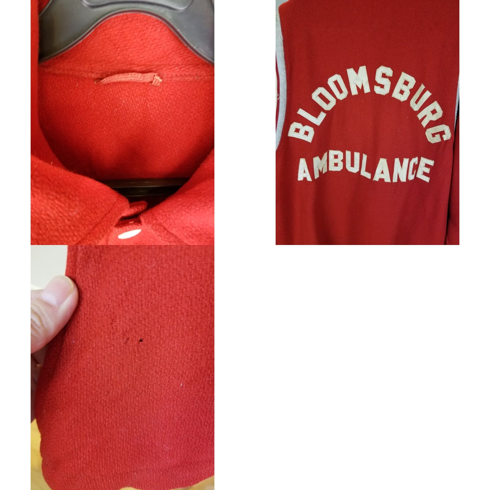 Vintage VINTAGE BLOOMSBURG AMBULANCE CPR RED WOOL VARSITY JACKET SZ 40 MEN Shirt? Size US XXS / EU 40 - 10 Thumbnail
