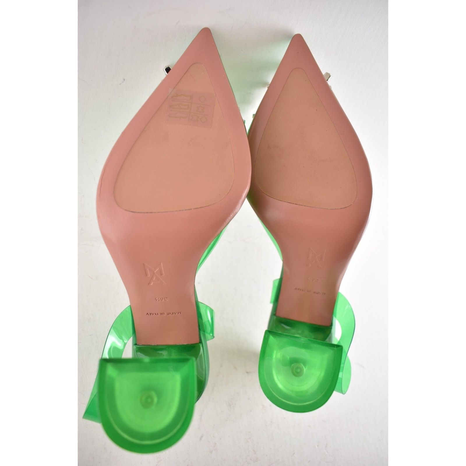 Amina Muaddi Amina Muaddi 95 Begum Glass PVC Green Clear Sling Size US 6.5 / IT 36.5 - 15 Thumbnail