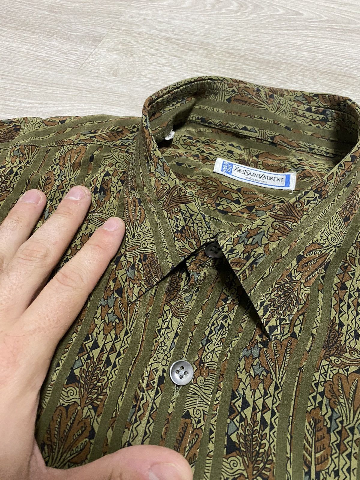 SikSilk Vintage SILK Yves Saint Laurent Chemises YSL Shirt 80’s Size US S / EU 44-46 / 1 - 4 Thumbnail