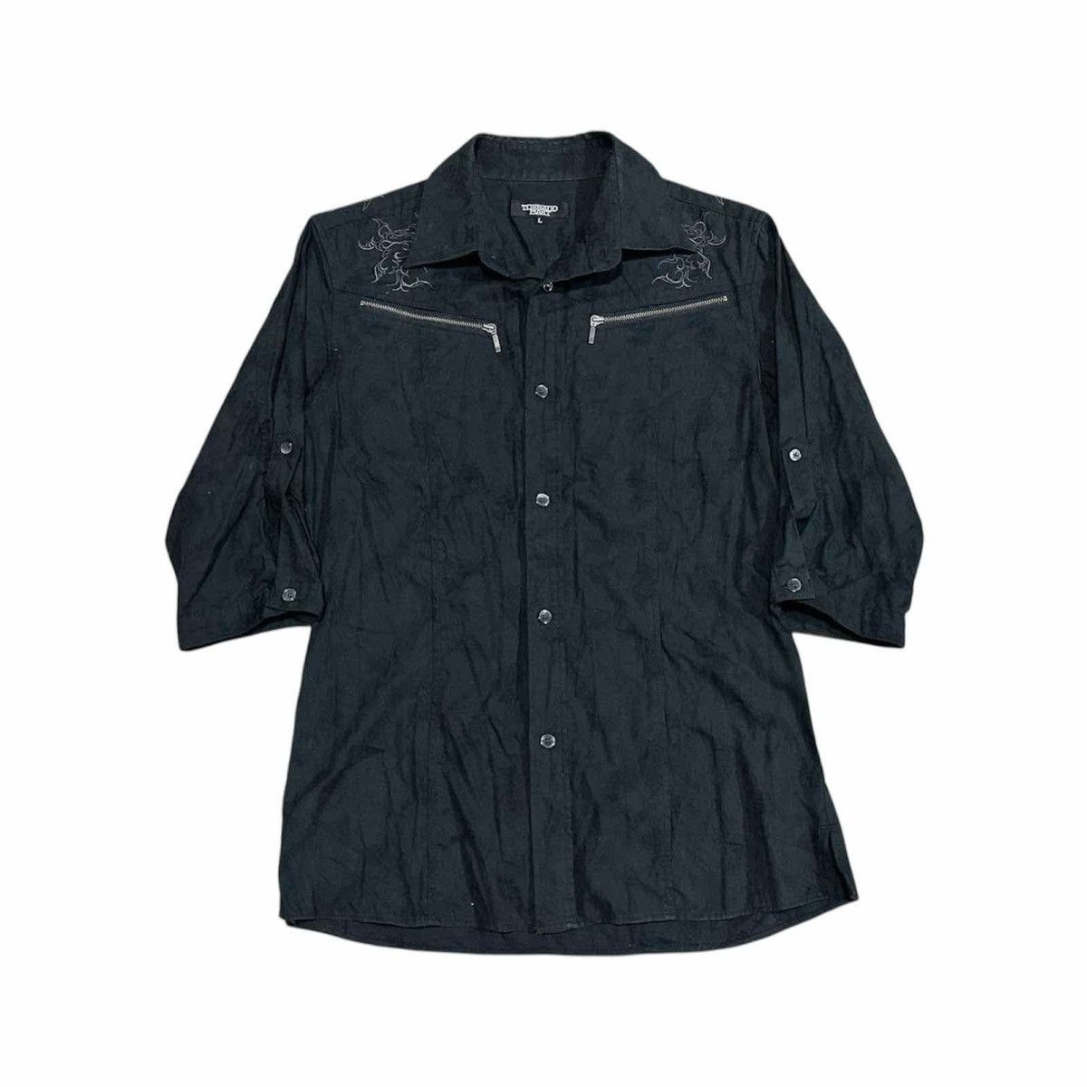 If Six Was Nine × Japanese Brand × Tornado Mart 🔥Y2K Archived Tornado Mart Tribal Shirt Zip Goth Punk Size US L / EU 52-54 / 3 - 5 Thumbnail