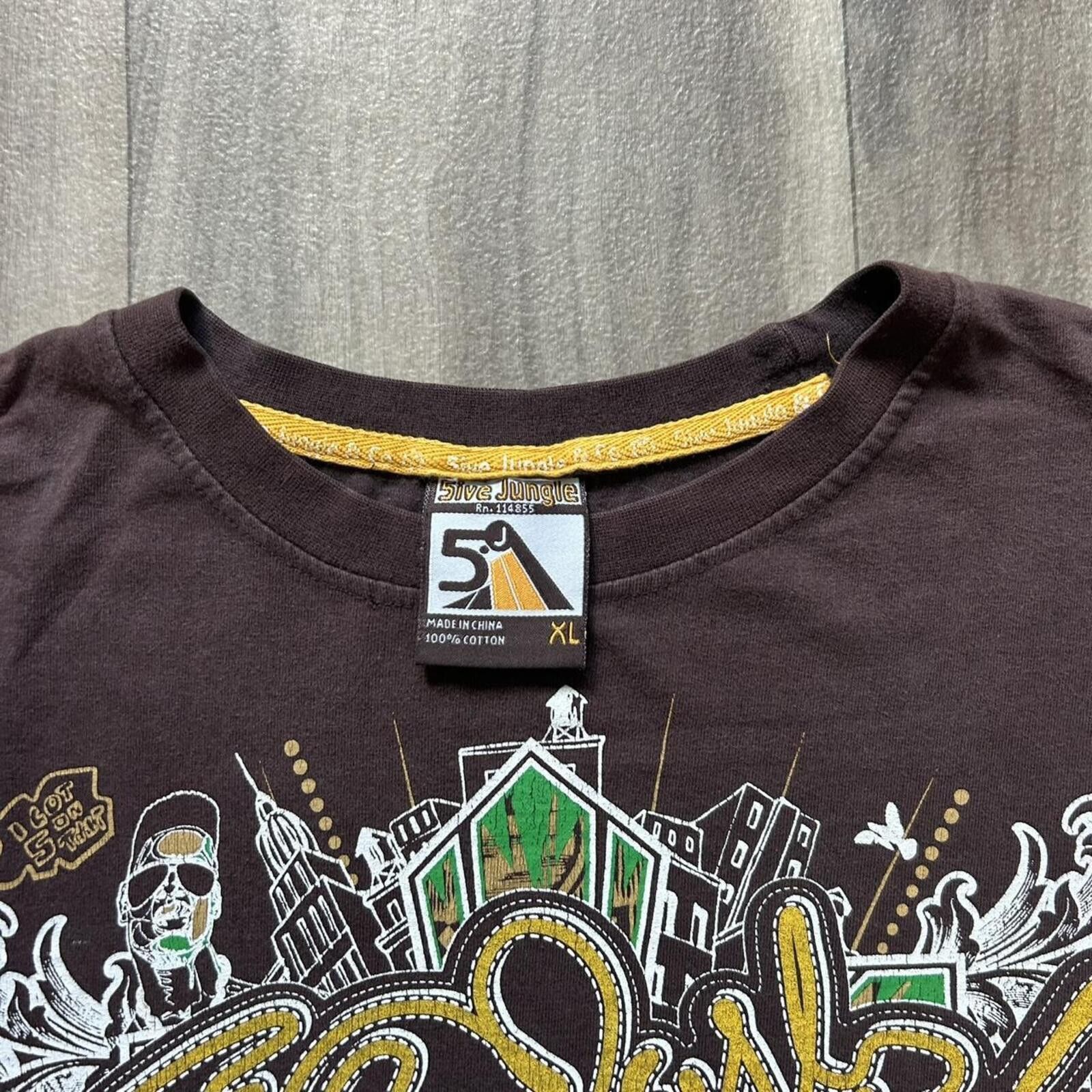 Affliction Vintage y2k Brown Graphic t shirt size XL 5ive jungle Size US XL / EU 56 / 4 - 3 Thumbnail