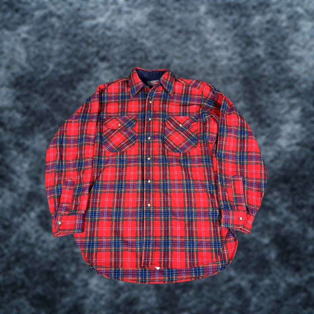 Pendleton Vintage Pendleton Flannel Shirt Mens M Red Virgin Wool Long Sleeve USA 90s Size US M / EU 48-50 / 2 - 1 Thumbnail