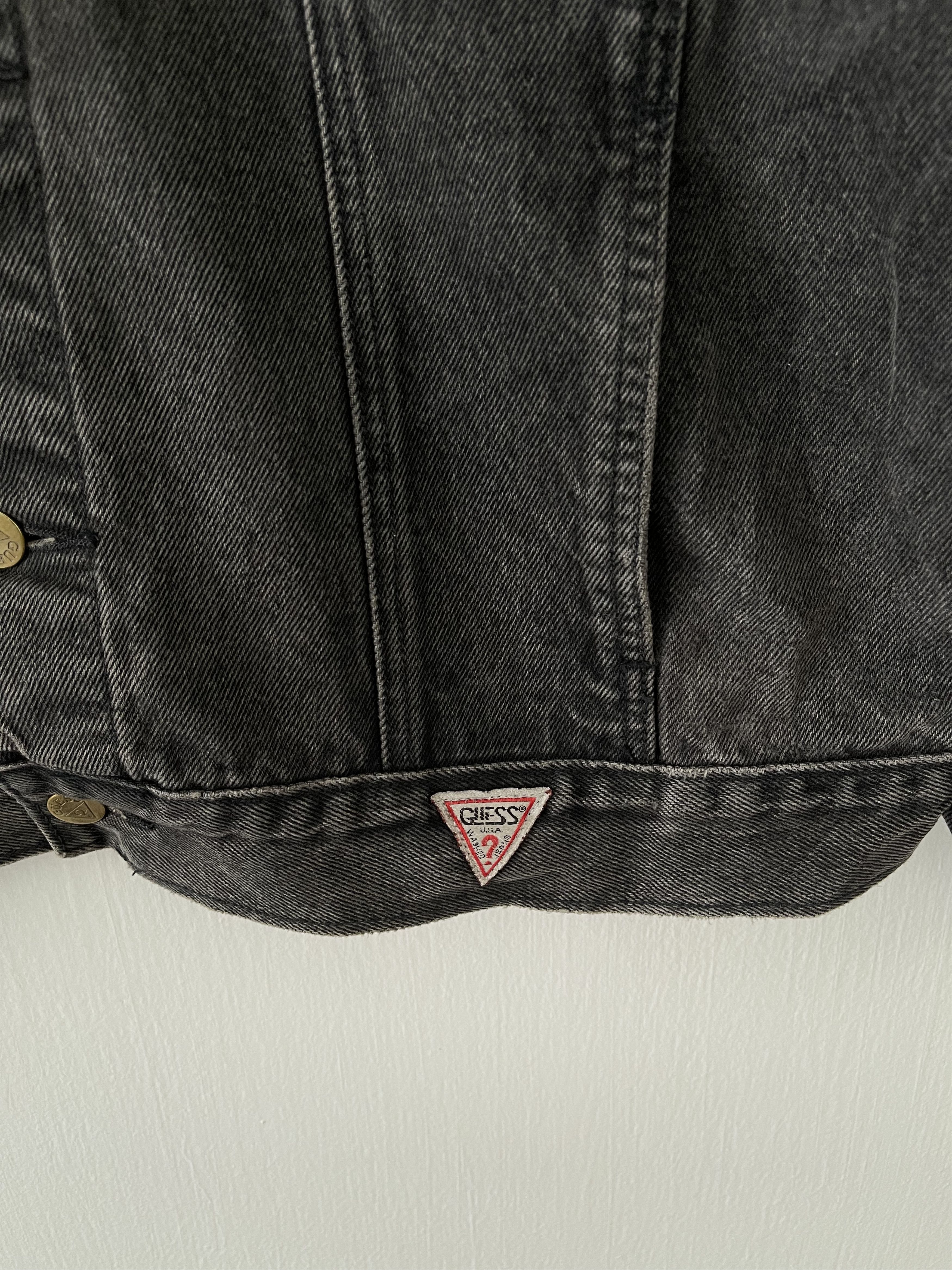 Guess × Vintage VINTAGE GUESS DESTROYED BLACK DENIM JACKET Size US L / EU 52-54 / 3 - 9 Thumbnail