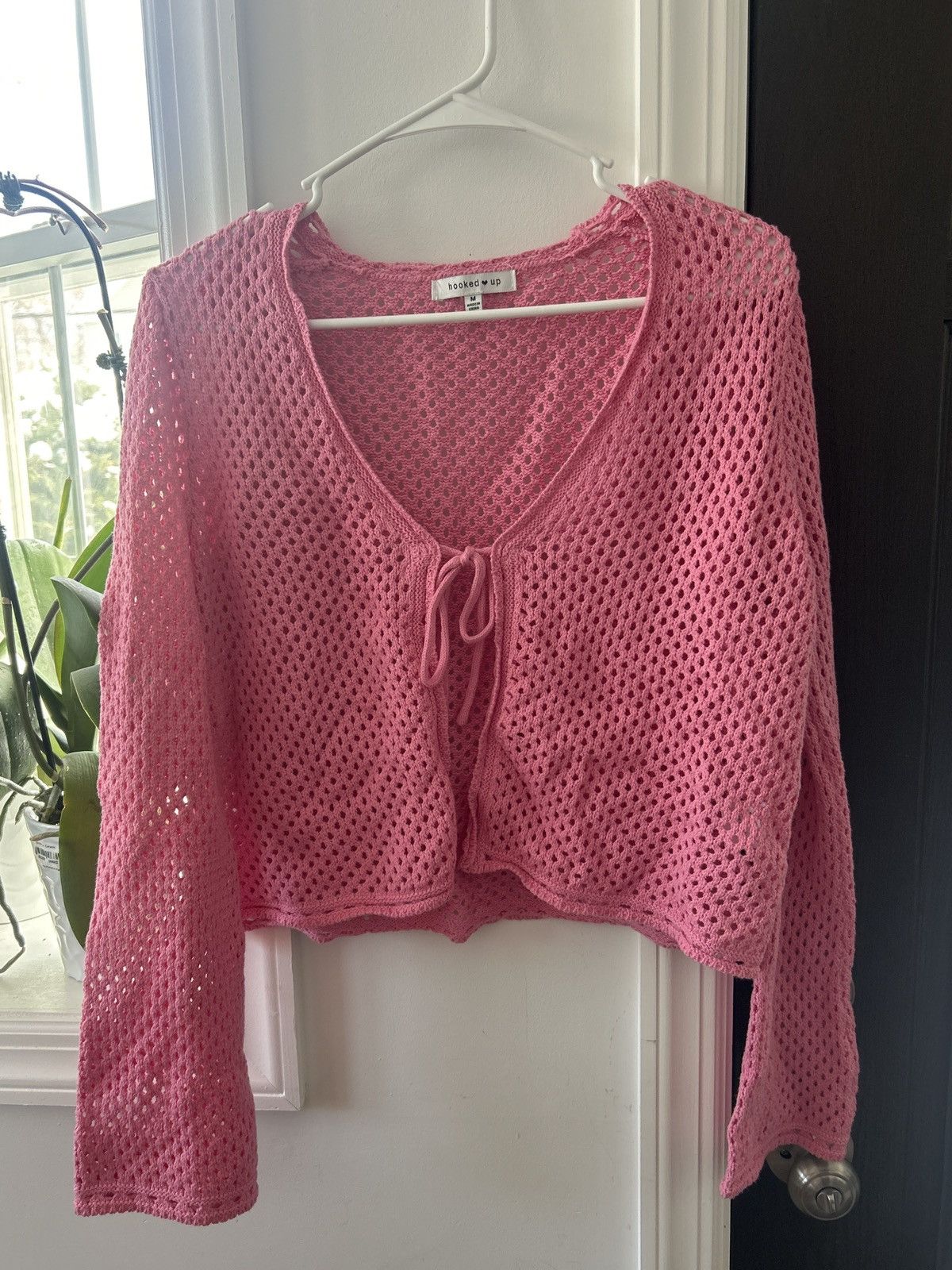 H&M pink crochet cardigan Size M / US 6-8 / IT 42-44 - 1 Preview