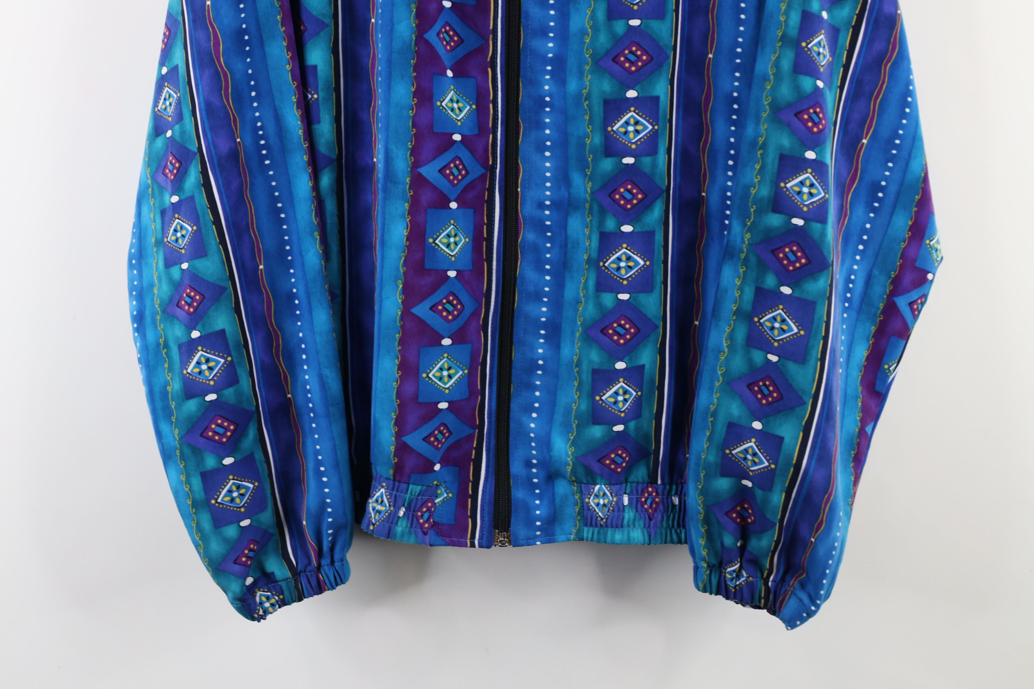 Vintage Vintage 90s Streetwear Rainbow Geometric Windbreaker Jacket Size XL / US 12-14 / IT 48-50 - 3 Thumbnail