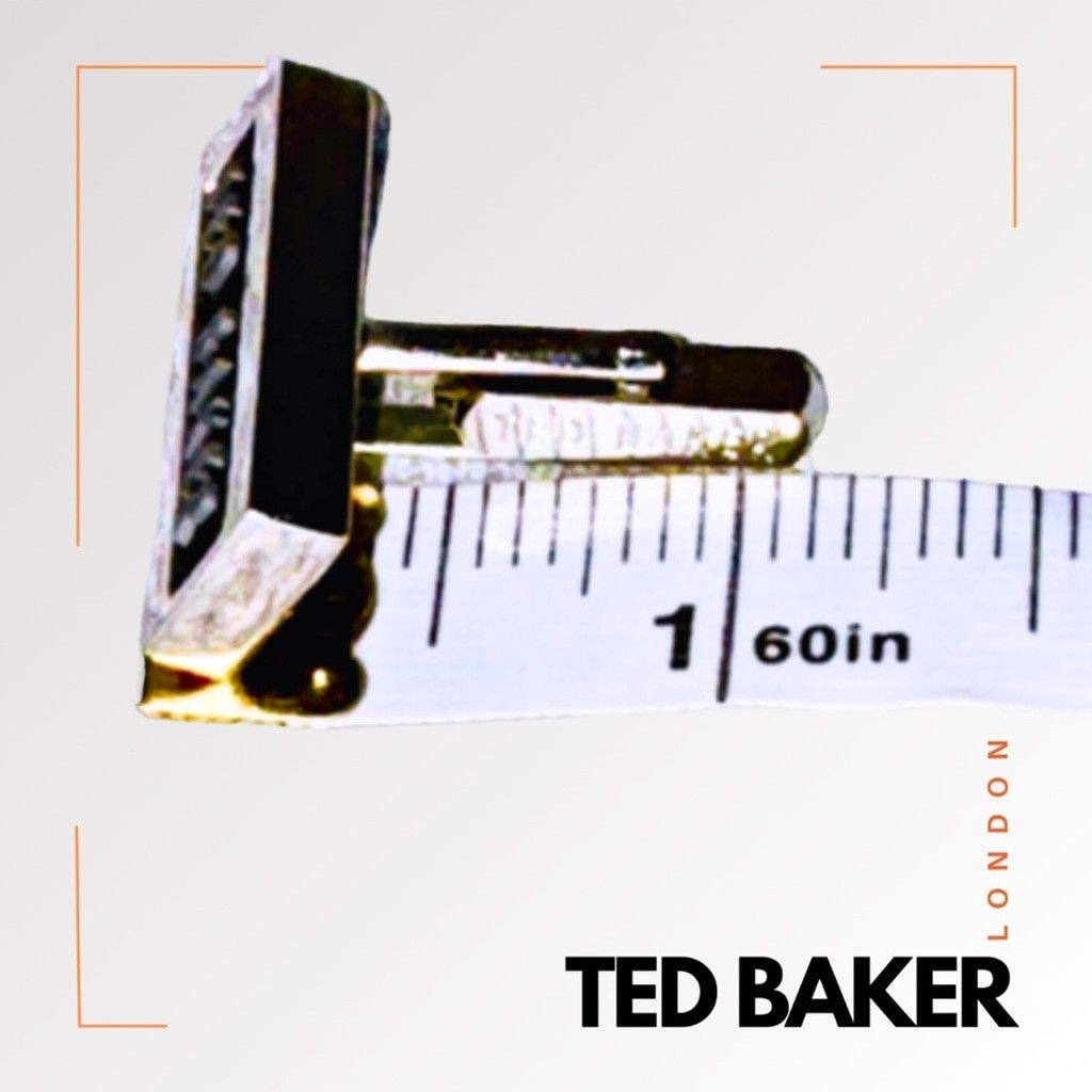 Ted Baker TED BAKER Men's Silver & Black Logo Cufflinks Size ONE SIZE - 5 Thumbnail