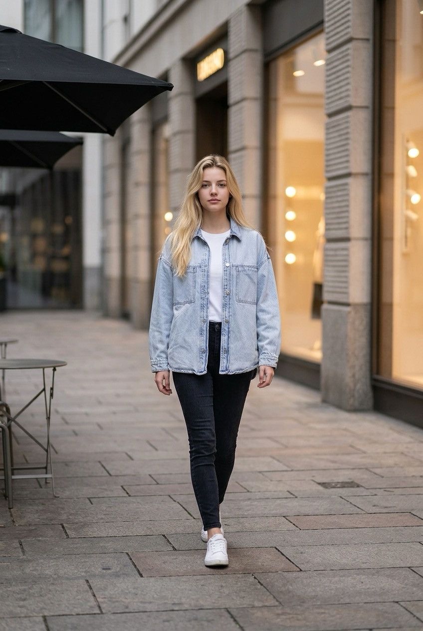 Zara Zara oversized denim jacket Size S / US 4 / IT 40 - 1 Thumbnail