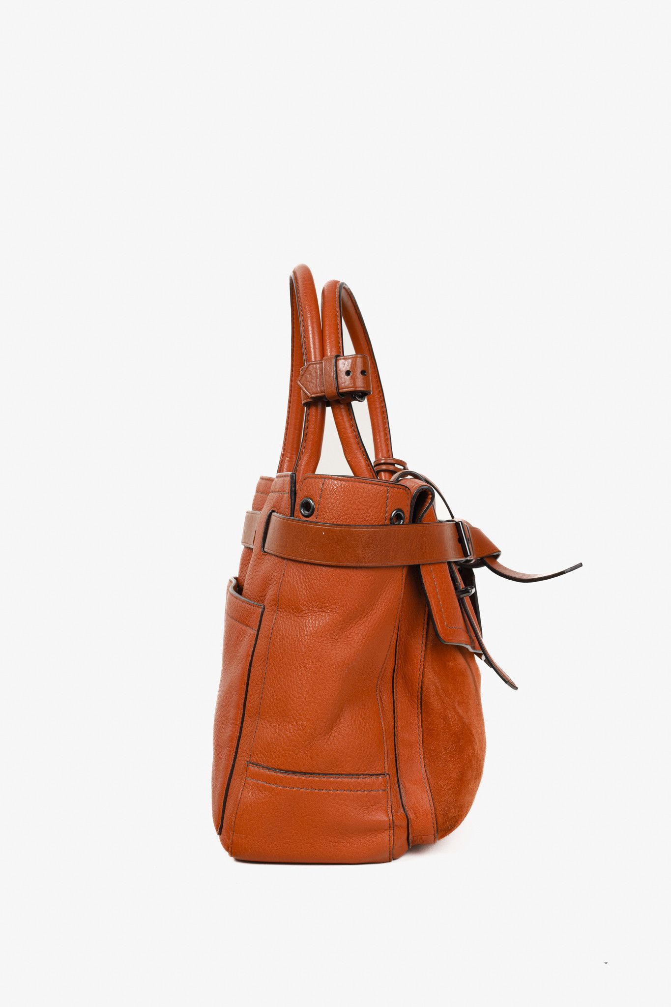 Other Reed Krakoff Orange Leather Suede Belted Tote Bag Size ONE SIZE - 3 Thumbnail