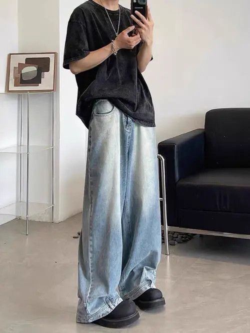 Japanese Brand Noriyo x Maria Light Blue High Street Vintage Loose Jeans Size US 29 - 3 Thumbnail