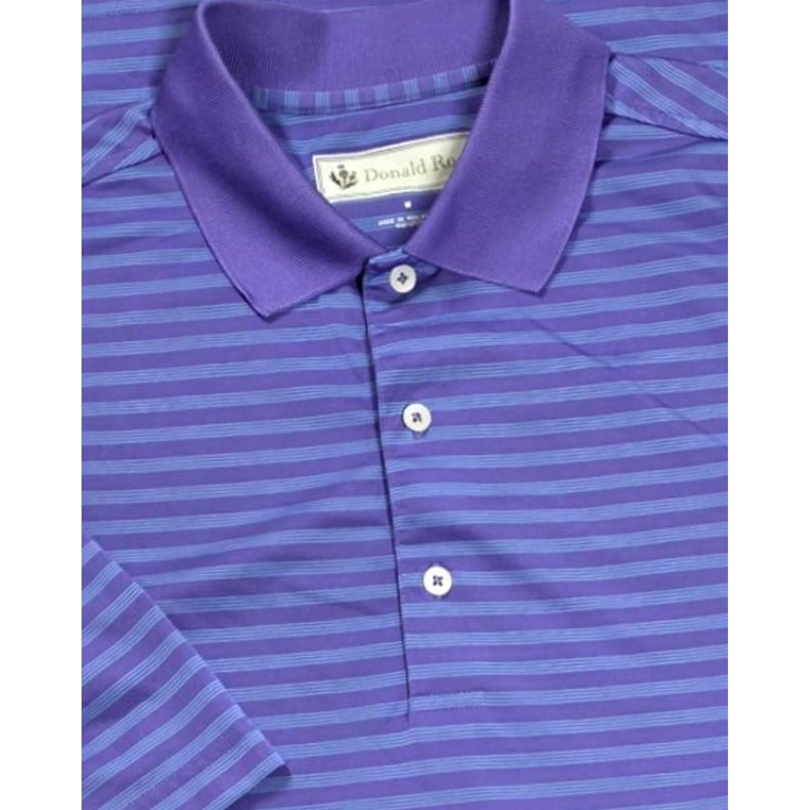 Vintage Donald Ross Performance Polo Mens M Purple Blue Stripe Golf 1909 Polo Shirt Size US M / EU 48-50 / 2 - 2 Thumbnail
