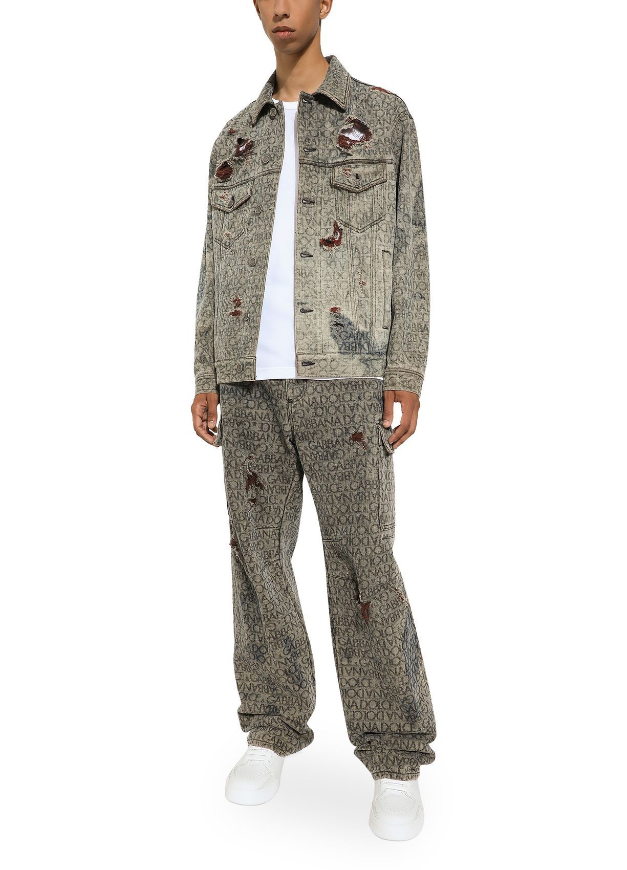 Dolce & Gabbana o1y0125 Denim Jacket in Beige Size US M / EU 48-50 / 2 - 4 Thumbnail