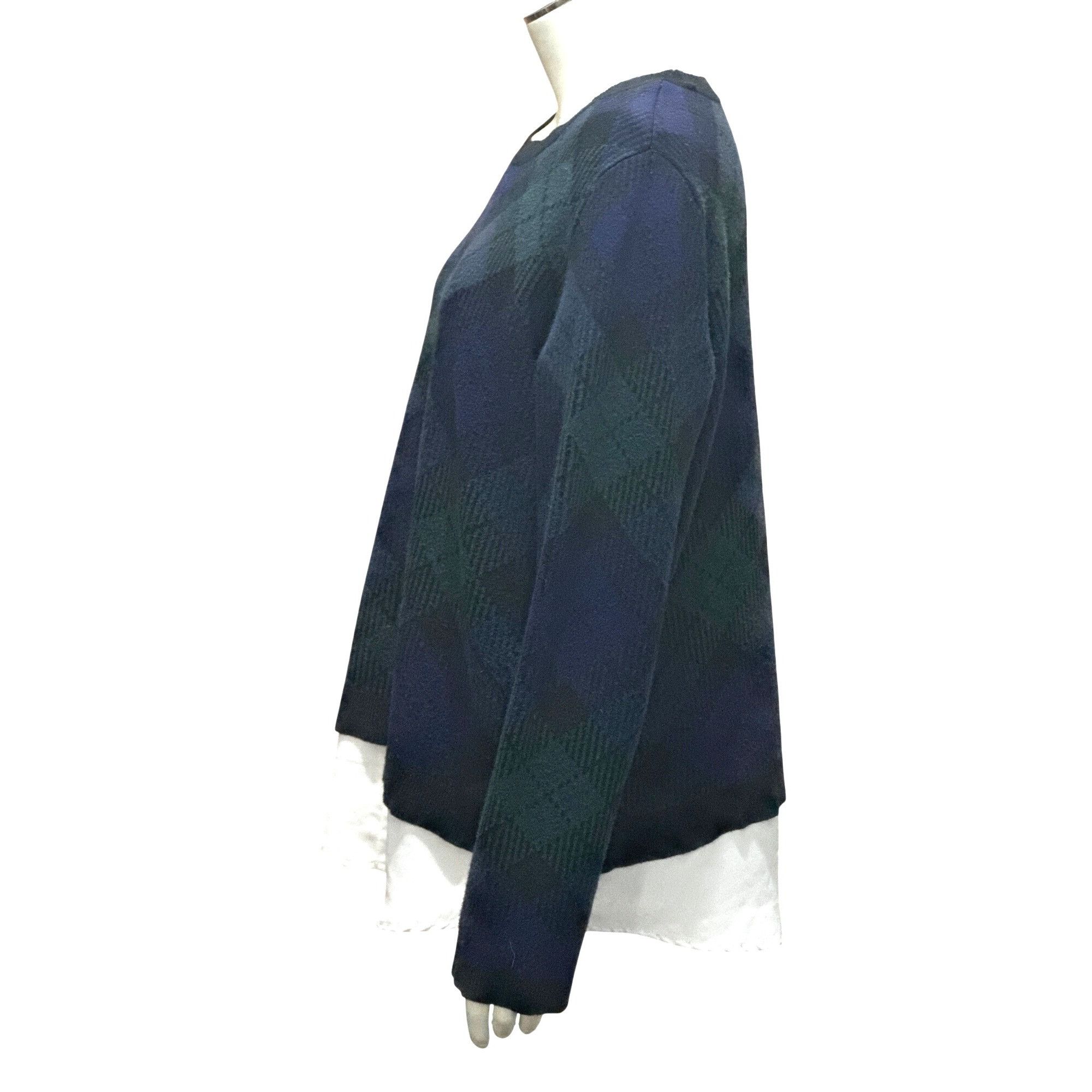 Anne Klein Anne Klein Size L Navy Teal Plaid Argyle Crewneck Sweater Pr Size L / US 10 / IT 46 - 3 Thumbnail