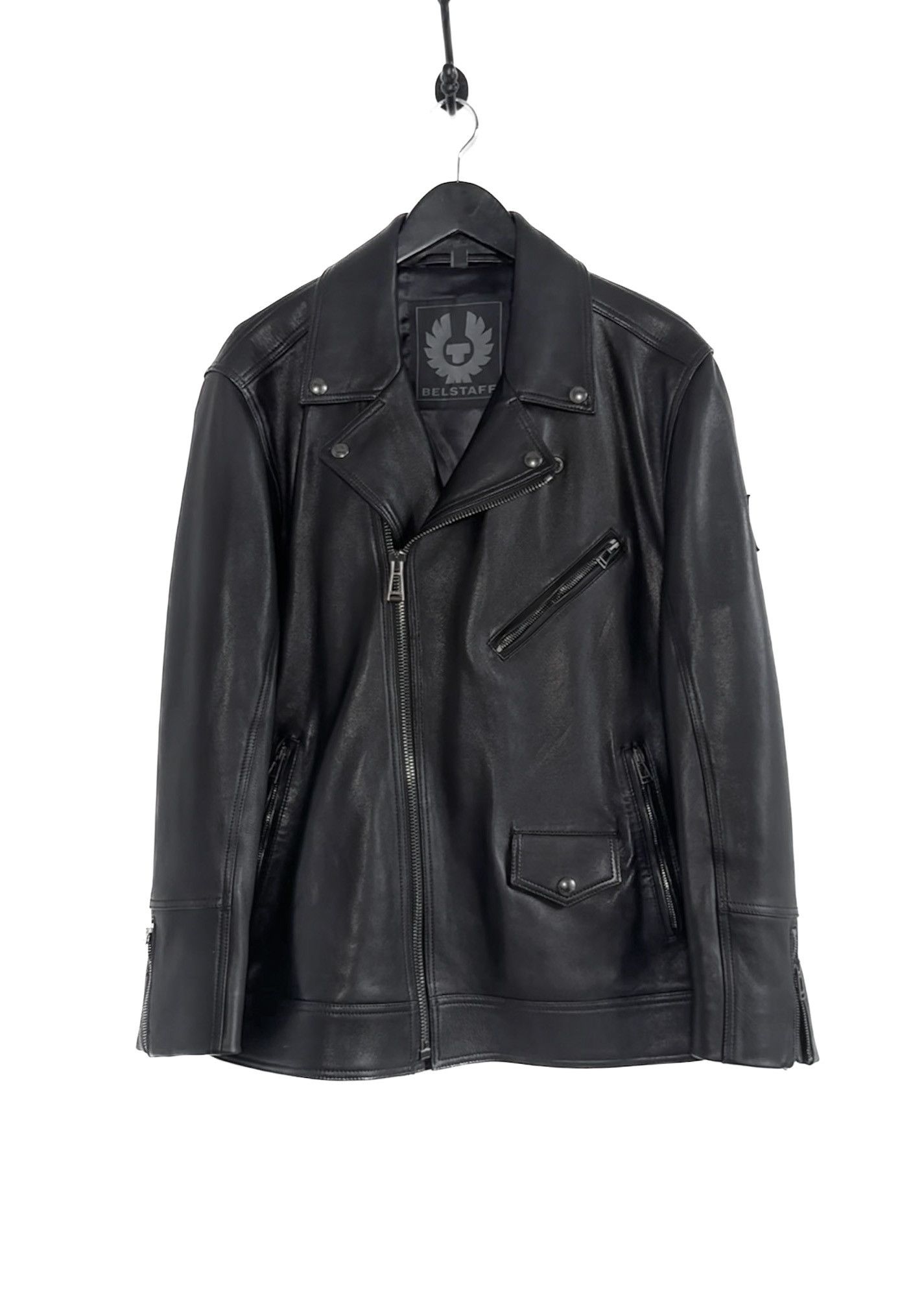 Belstaff Belstaff Black Lambskin Leather Fenway Biker Jacket Size US XL / EU 56 / 4 - 1 Thumbnail