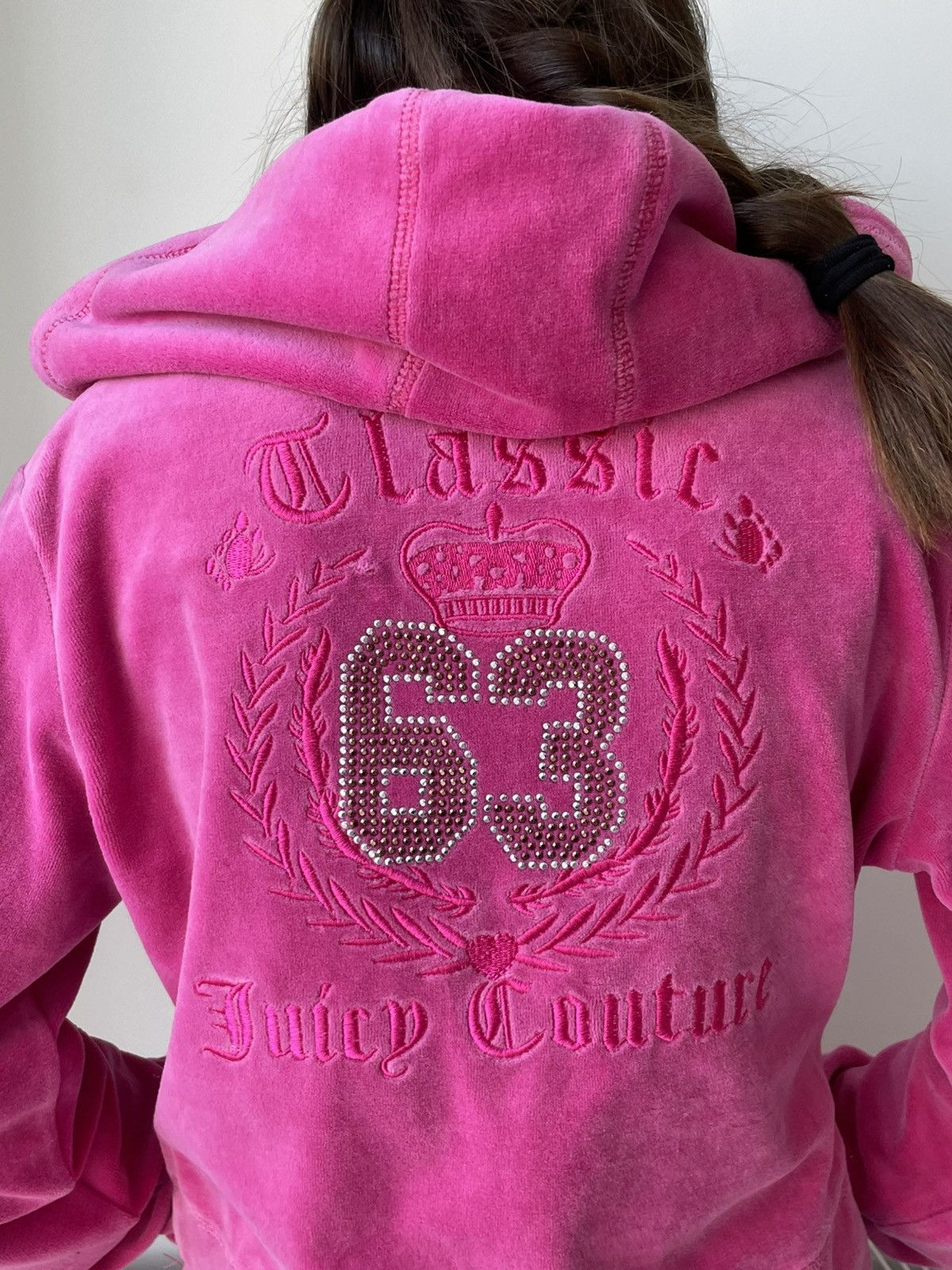 Juicy Couture Vintage 00’s Juicy Couture Pink Y2K Zip Hoodie Big Logo RARE Size XL / US 12-14 / IT 48-50 - 3 Thumbnail