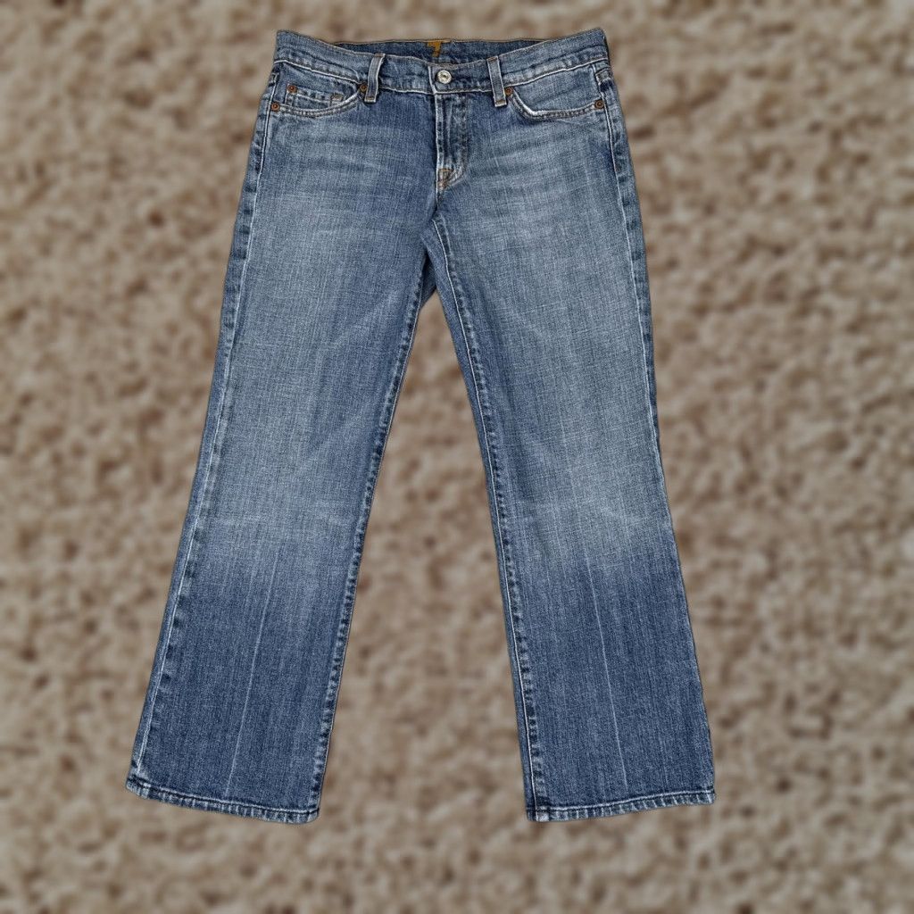 7 For All Mankind 7 For All Mankind Jeans Womens 28 Blue Low Rise Straight Stretch Denim 28x26 Size 28" / US 6 / IT 42 - 1 Thumbnail