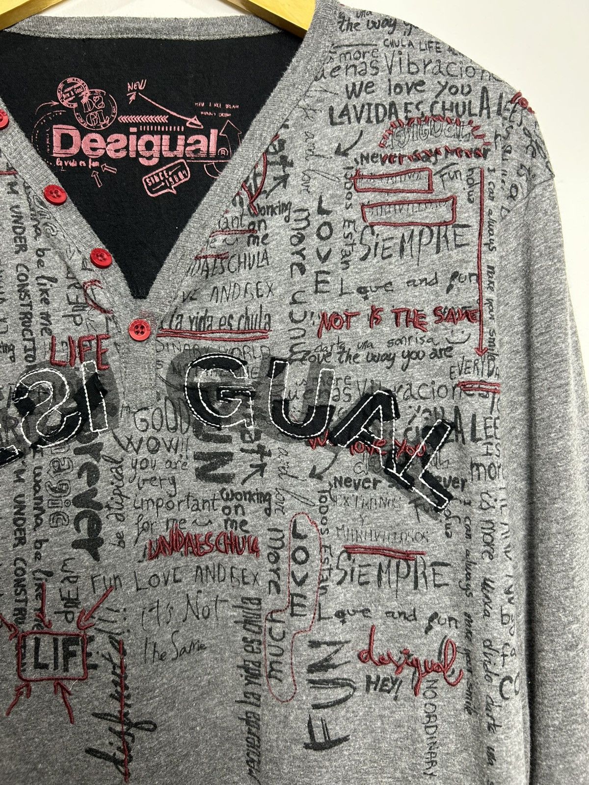 Japanese Brand Y2k Desigual Poem longsleeve Size US XL / EU 56 / 4 - 5 Thumbnail