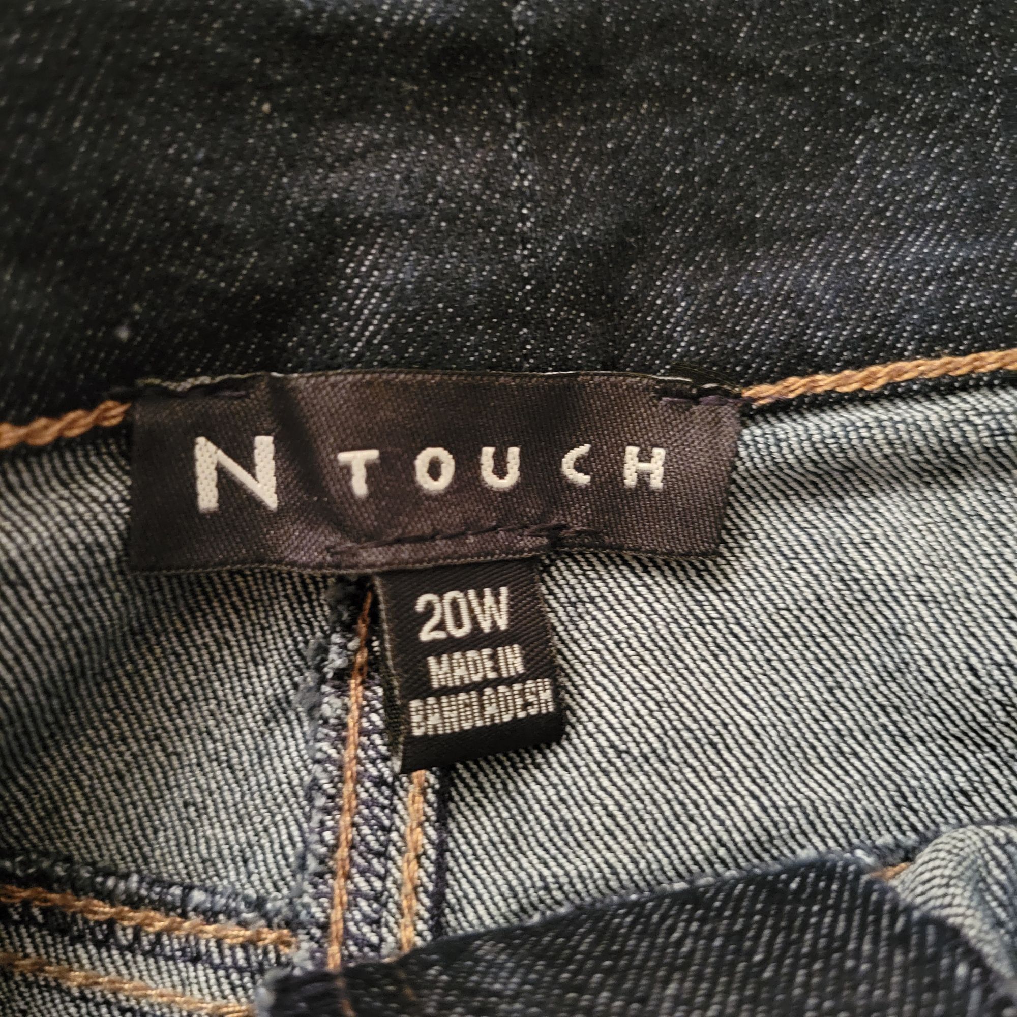 Vintage N Touch Denim Skirt 20W Dark Wash Cotton Blend Stretch Back Size 42" / US 20 - 2 Thumbnail
