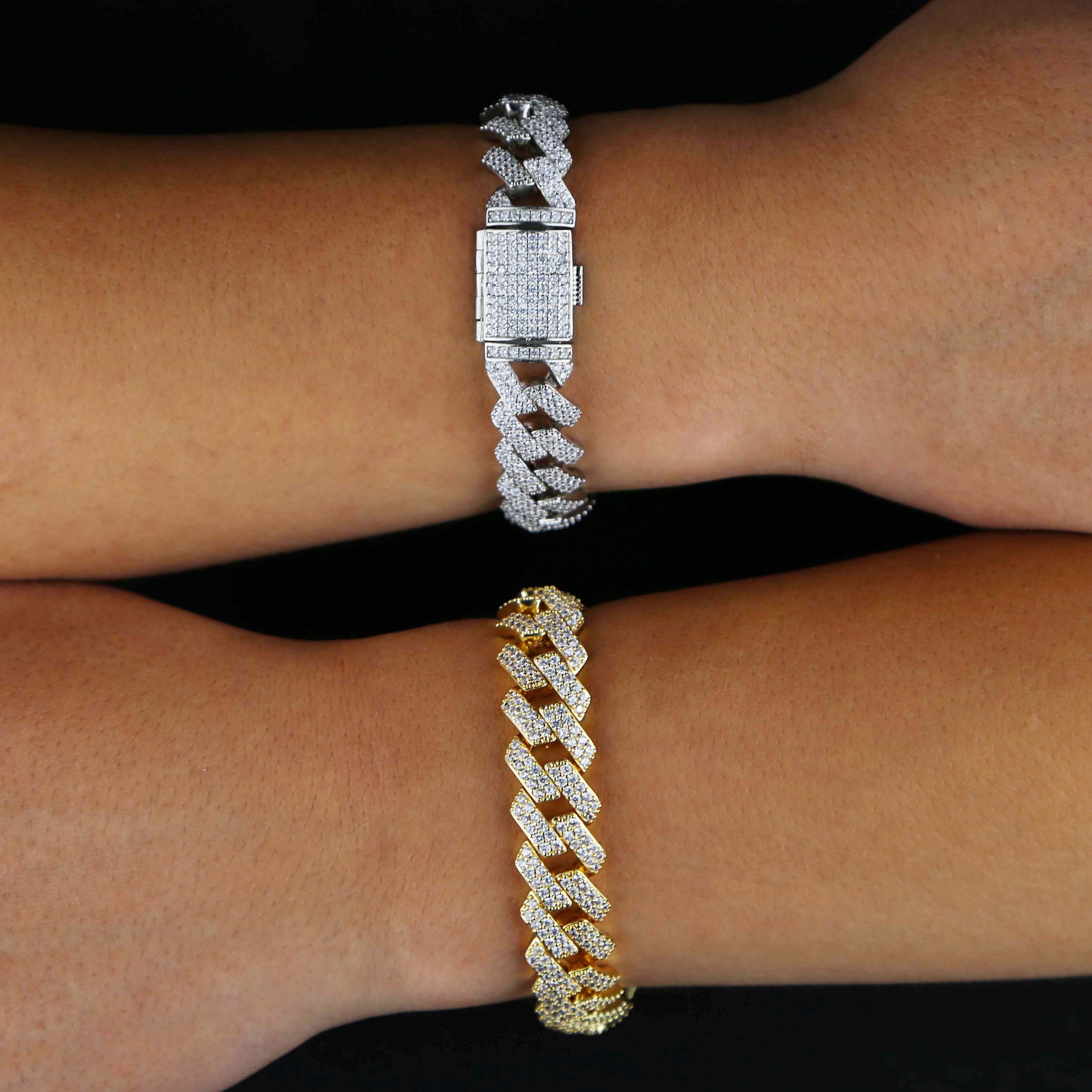 Jewelry 15mm Cubic Zircon Cuban Link Bracelet Size ONE SIZE - 5 Thumbnail