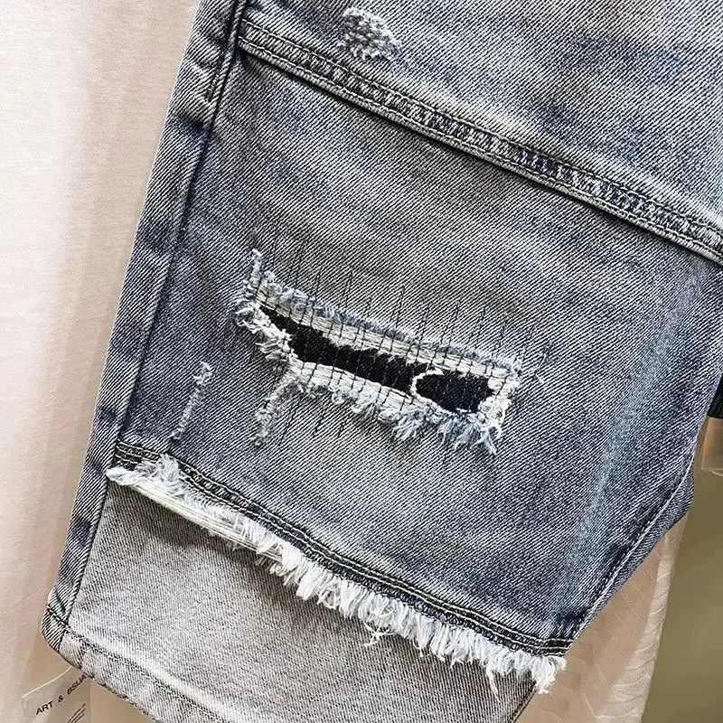 Japanese Brand Streetwear Retro Style Hole Patchwork Shorts y2k Size US 30 / EU 46 - 3 Thumbnail