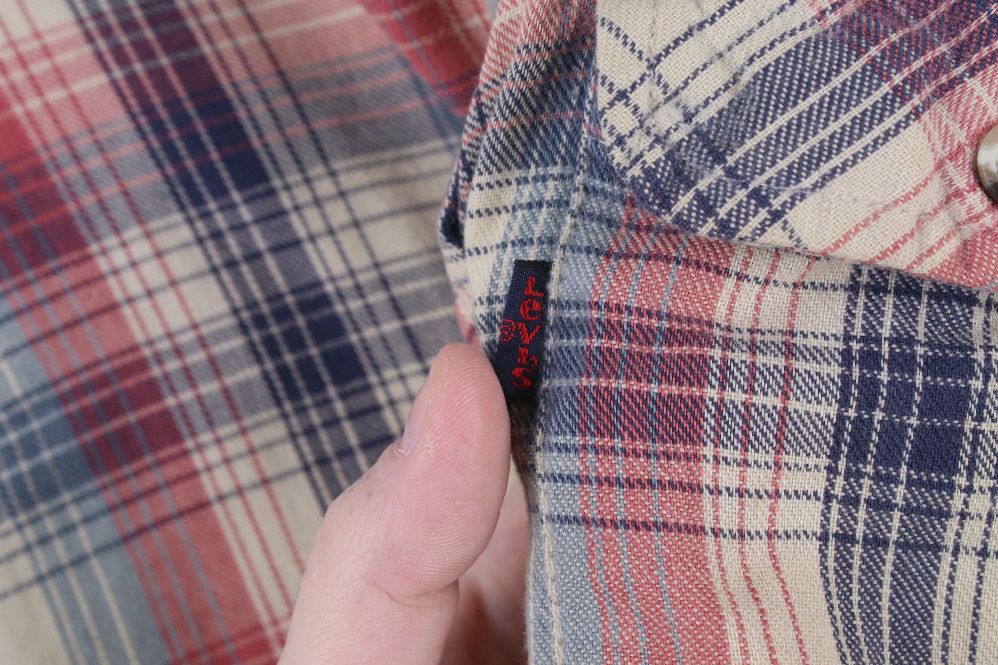 Levi's × Vintage Vintage 70s 80s Levis Flannel Collared Button Shirt Plaid Size US M / EU 48-50 / 2 - 4 Thumbnail