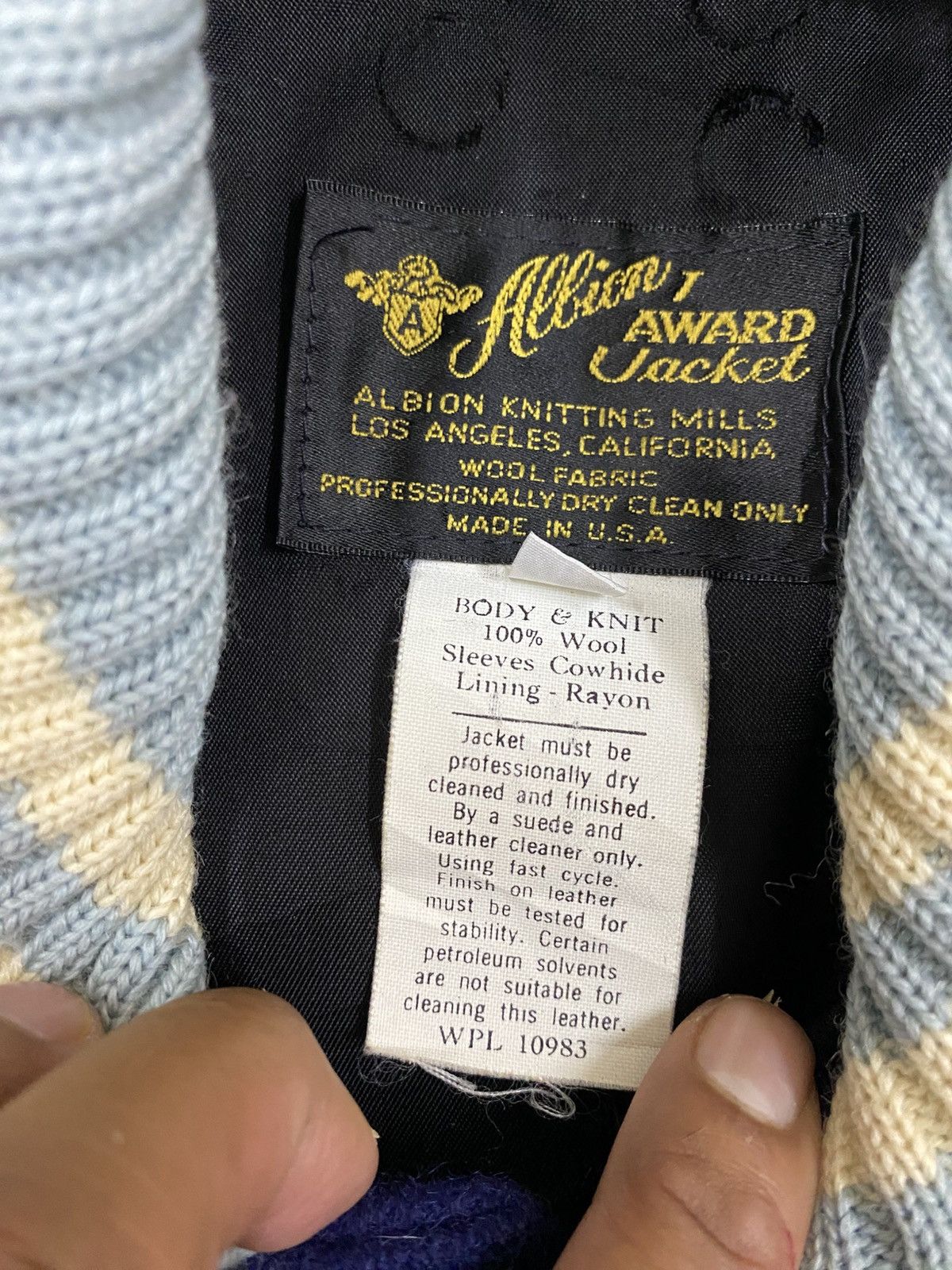 Vintage Vtg Local Motion Varsity Wool Jacket Sleeve Leather Size US L / EU 52-54 / 3 - 13 Thumbnail