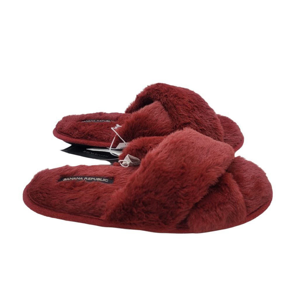 Banana Republic ⭐Women Banana Republic Fluffy FauxFur Crossover Slippers Win Size US 6 / IT 36 - 2 Thumbnail