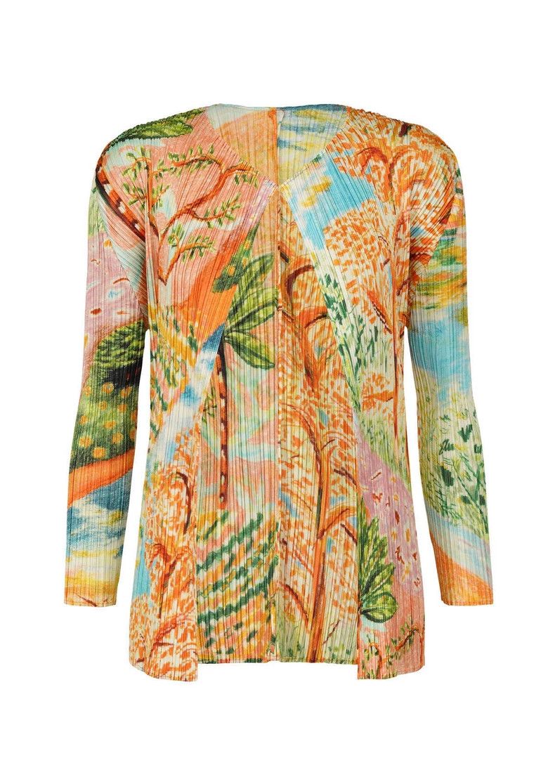 Issey Miyake Issey Miyake size:3 Yellow pleated floral cardigan Size S / US 4 / IT 40 - 1 Thumbnail