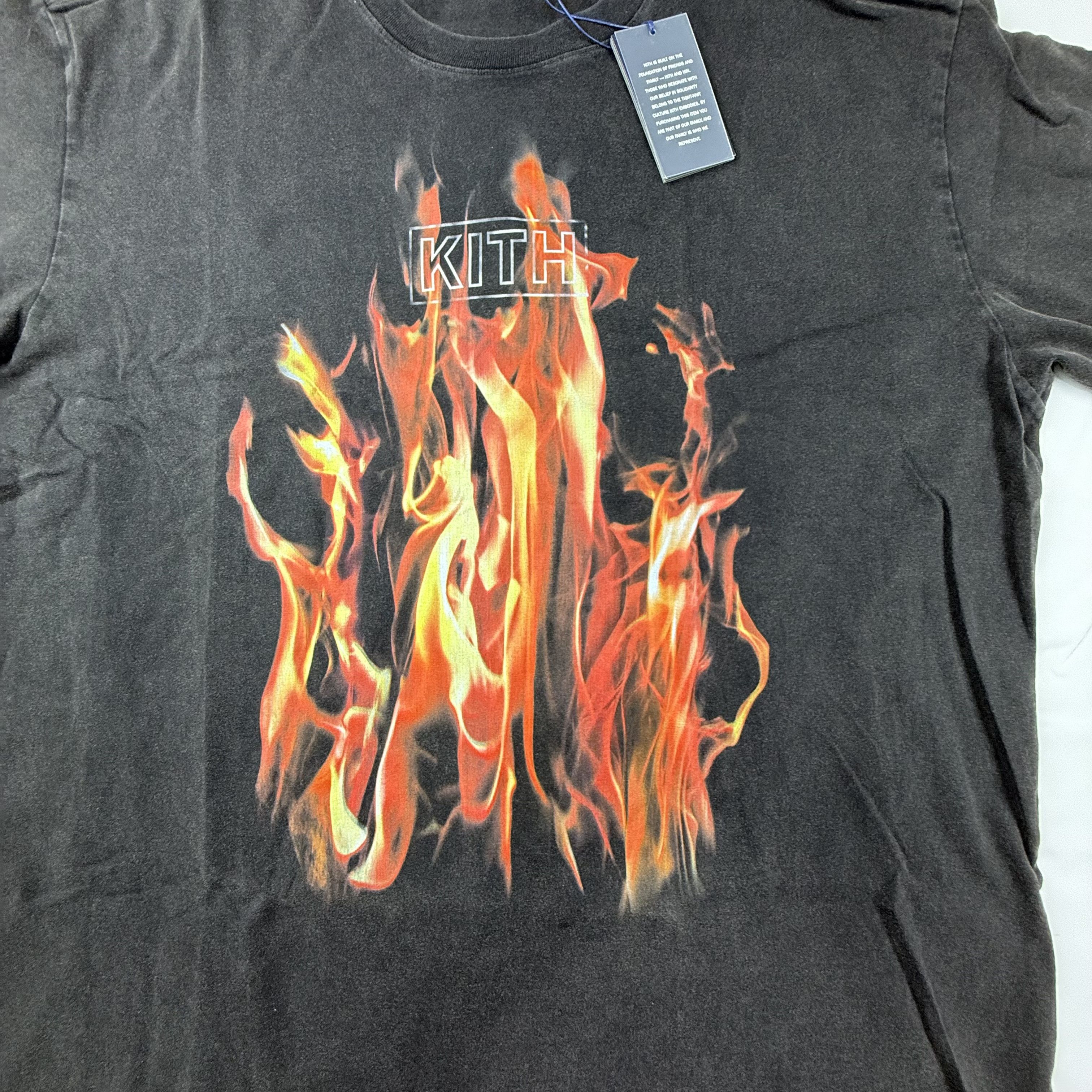 Kith Kith Pyro Box Logo Vintage Tee Black Flame Graphic Mens XL Size US XL / EU 56 / 4 - 2 Thumbnail