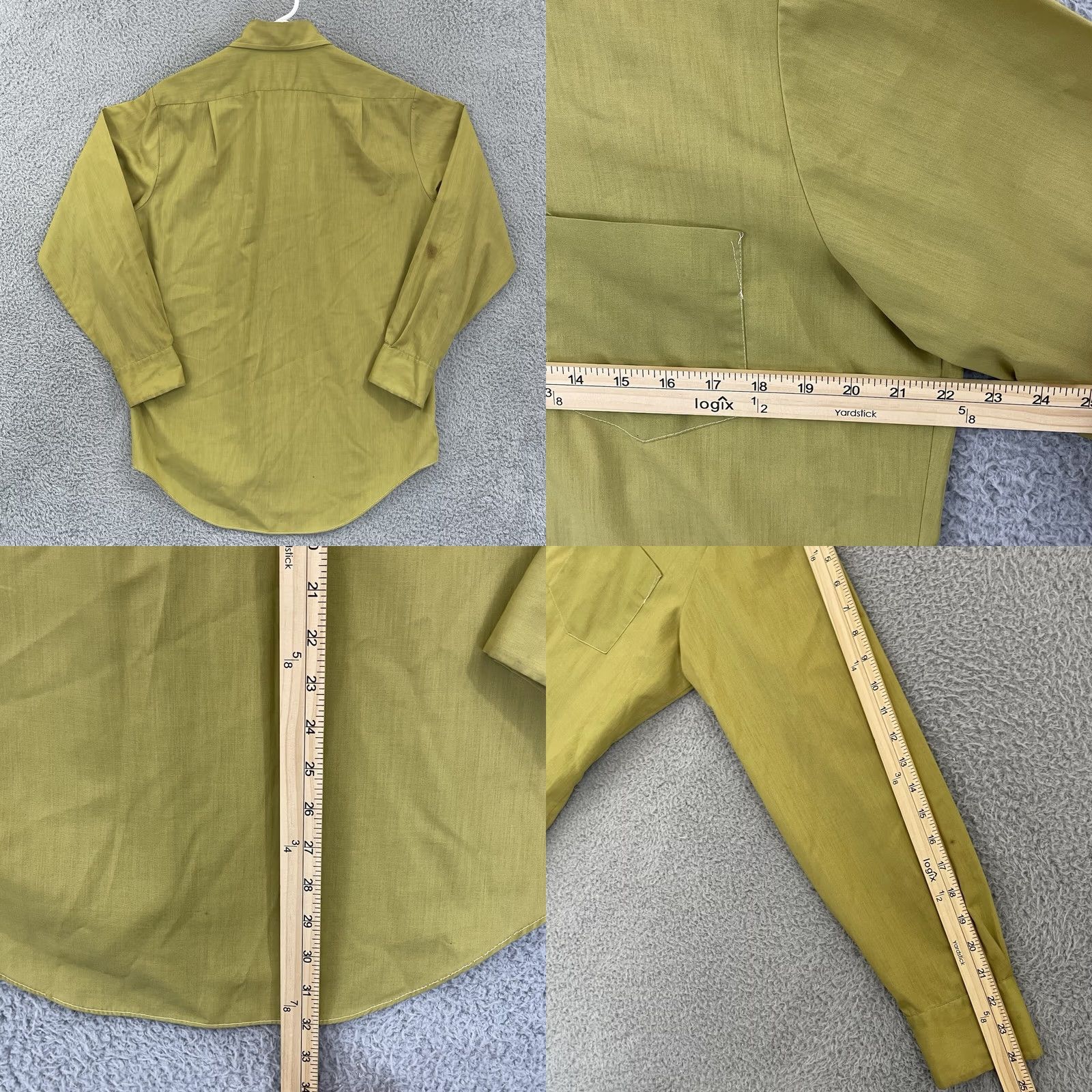 J Brand Vintage BVD Shirt Mens L Green Long Sleeve Button Up 60s Rockabilly Size US L / EU 52-54 / 3 - 8 Thumbnail