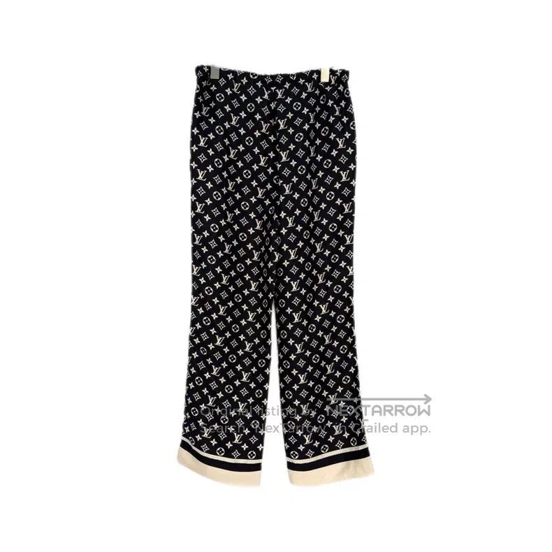 Louis Vuitton Louis Vuitton Black presbyopic full-print silk trousers Size US 36 / EU 52 - 2 Thumbnail