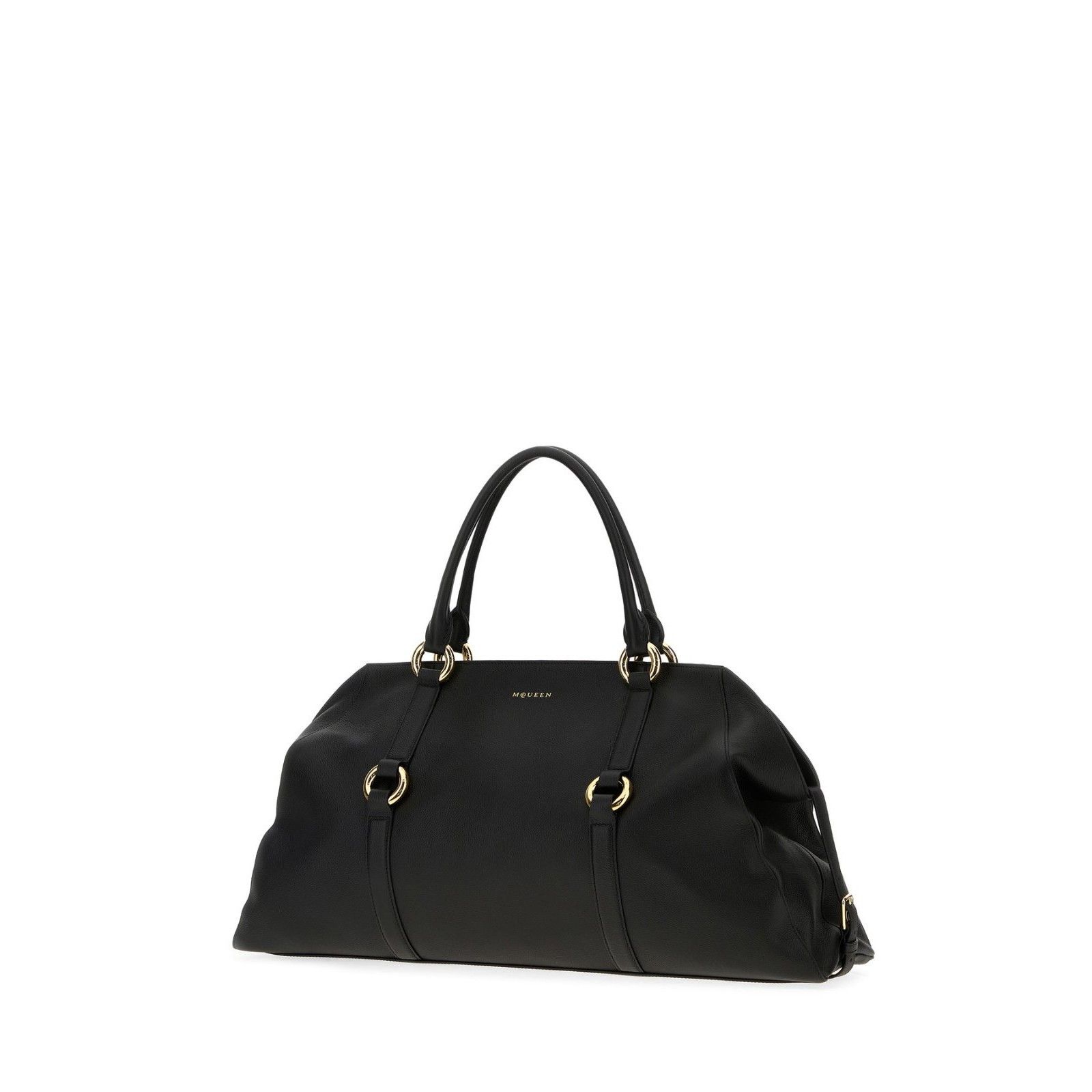Alexander McQueen ALEXANDER MCQUEEN Maxi Farringdon Black Leather Top Handle B Size ONE SIZE - 2 Thumbnail