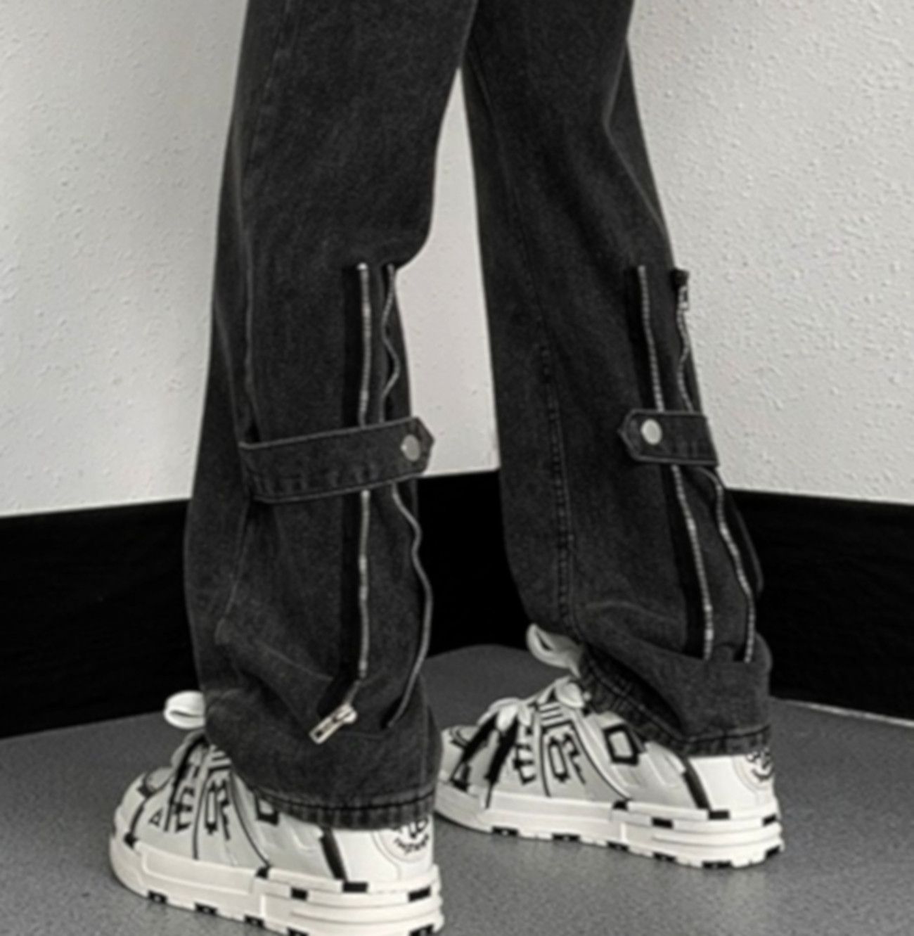 Designer × Japanese Brand × Vintage Vintage Punk Distressed Zippers Washed Pants Streetwear Rave Size US 31 - 3 Thumbnail