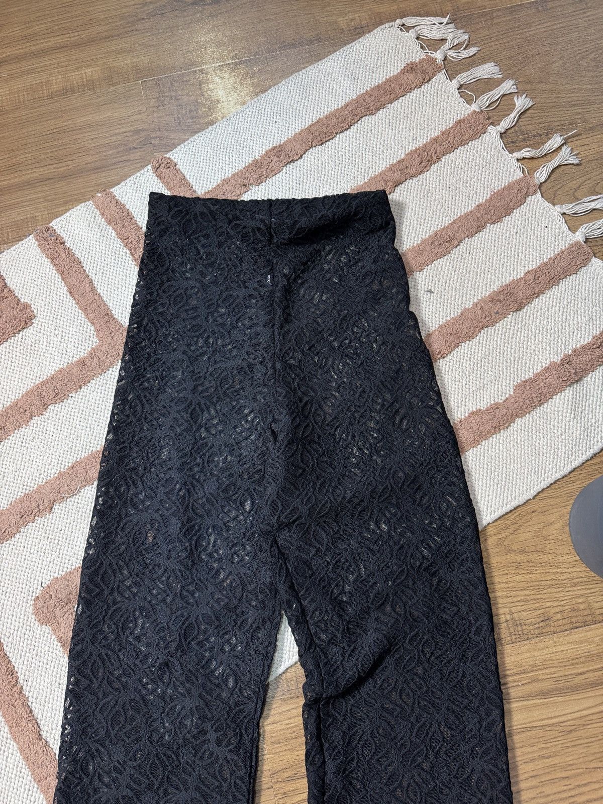 Japanese Brand × Vintage GUIPURE LACE RUCHES MESH FLARE PANTS Size 26" / US 2 / IT 38 - 3 Thumbnail