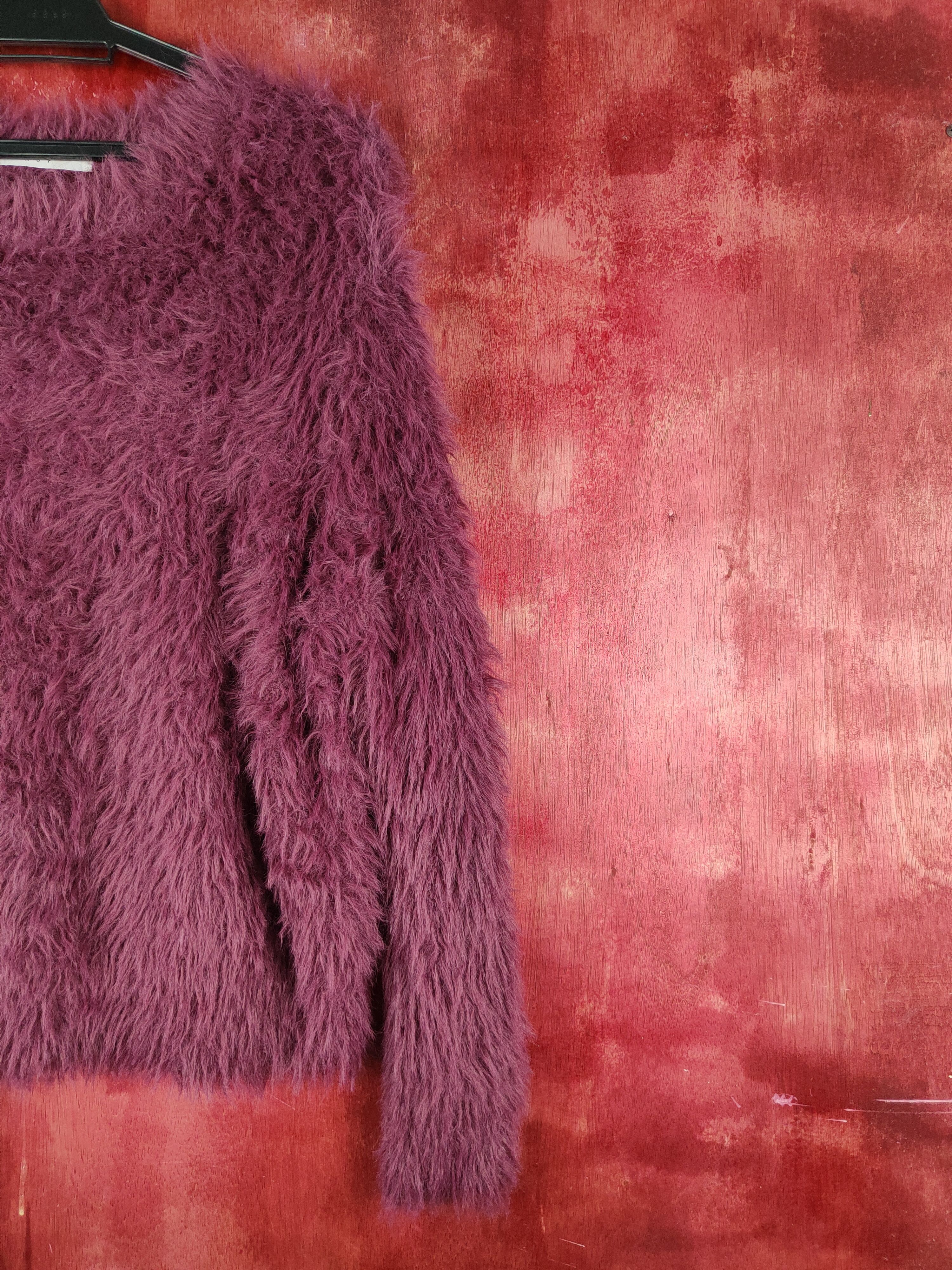 Japanese Brand × Vintage Artists Design 💥 KBF Dark Purple Fur Mohair Knitwear Size L / US 10 / IT 46 - 5 Thumbnail
